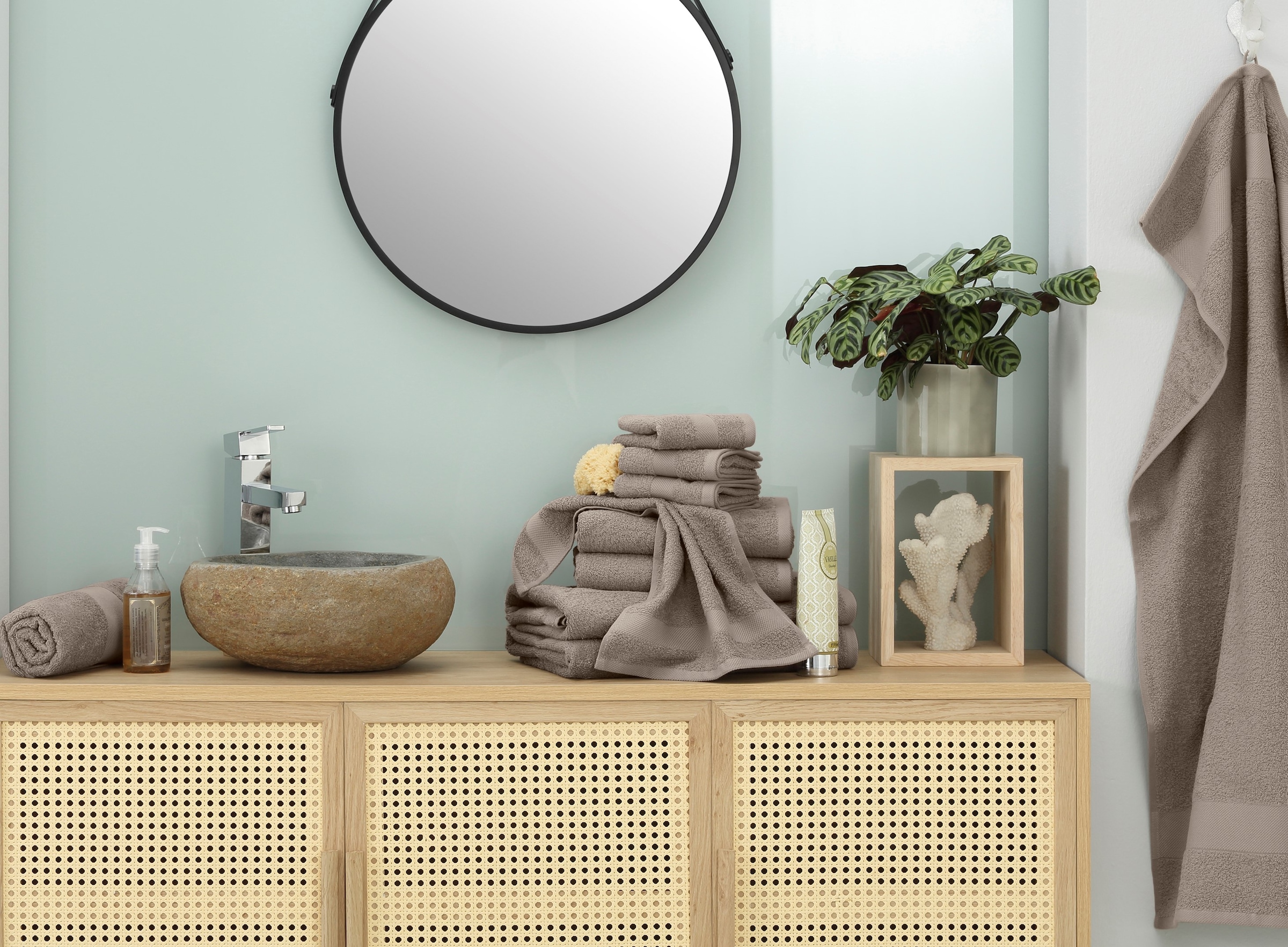 my home Handtuch »Melli«, Handtuchset bestellen im dezenten Farben, 10 tlg., in 100% Online-Shop Set Walkfrottee, Baumwoll-Handtücher Set