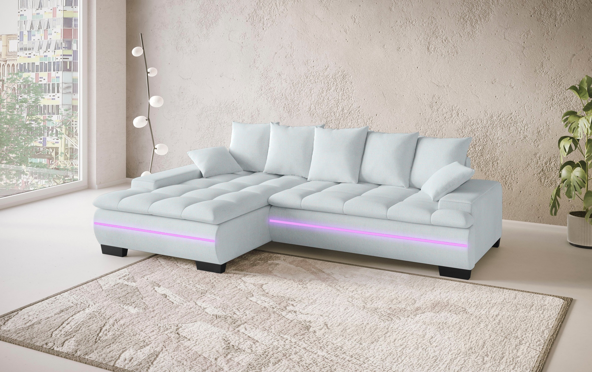 Mr. Couch Ecksofa »Haiti II, L-Form«, RGB-LED Beleuchtung, wahlweise mit Ka günstig online kaufen