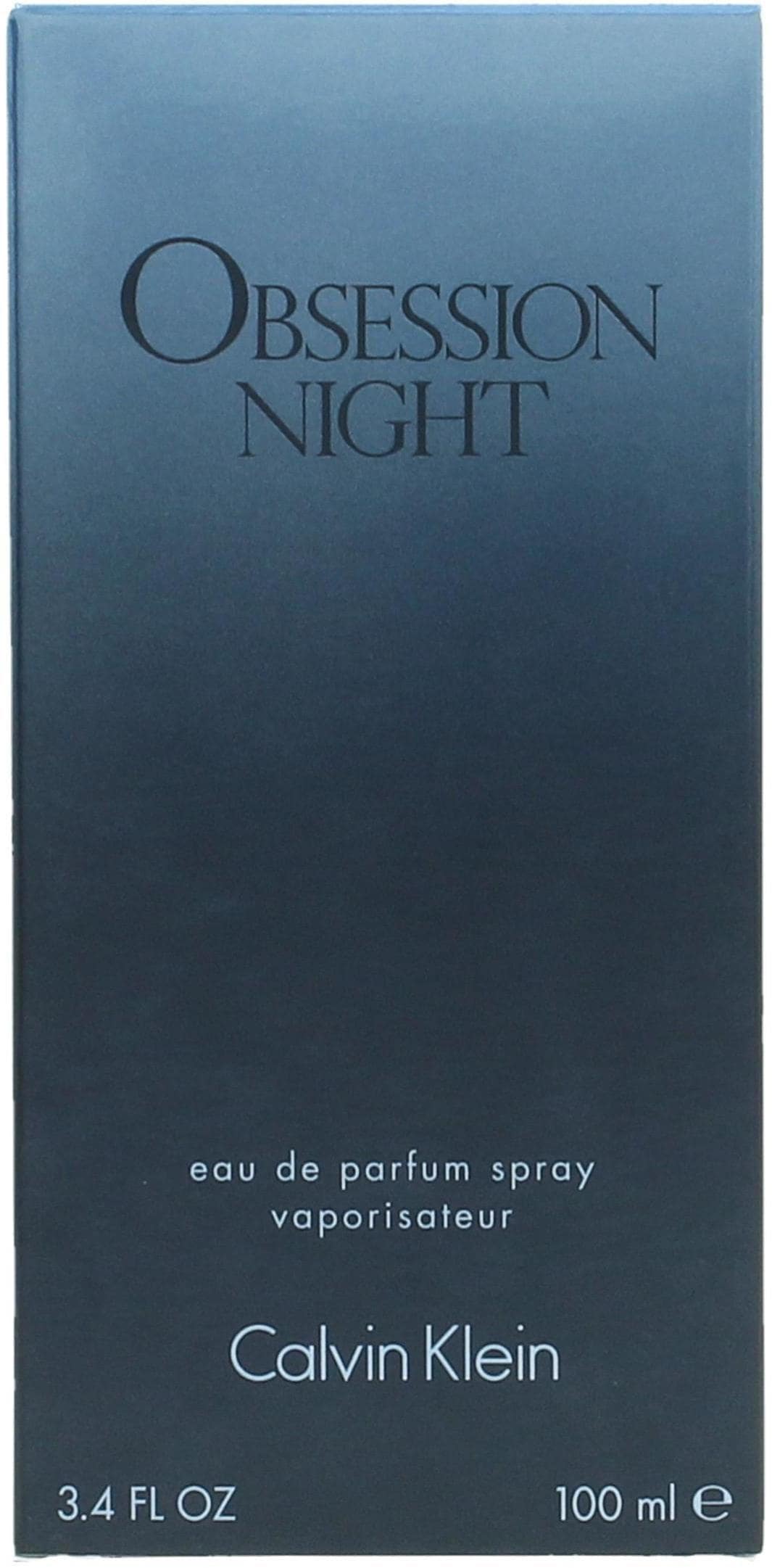 Calvin Klein Eau de Parfum »Obsession Night«, Orientalisch-blumiger Duft mit Bitterorange, Jasmin und Sandelholz.
