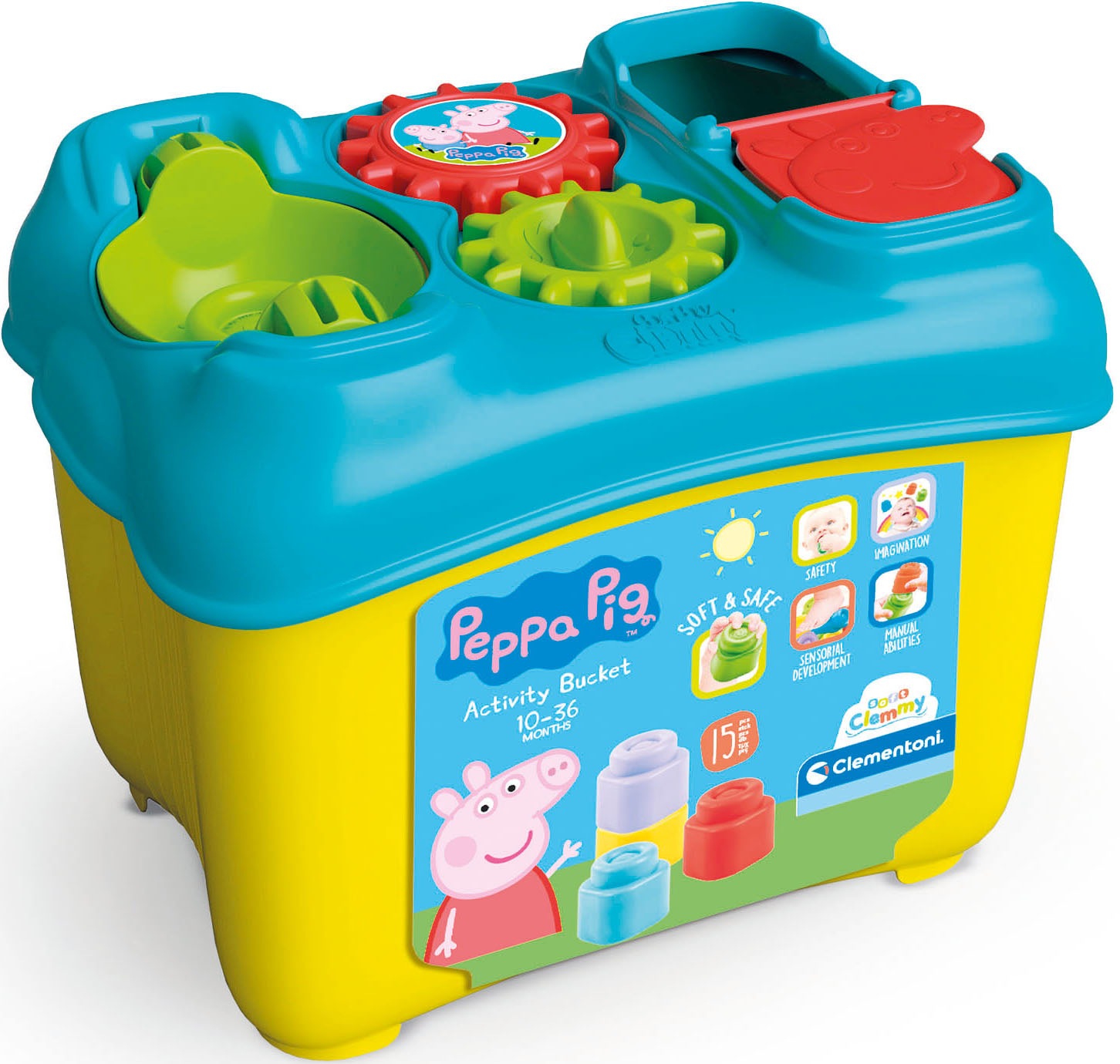 Clementoni® Spielbausteine »Baby Clementoni, Clemmy - Peppa Pig Aktivitäts-Eimer«, Made in Europe