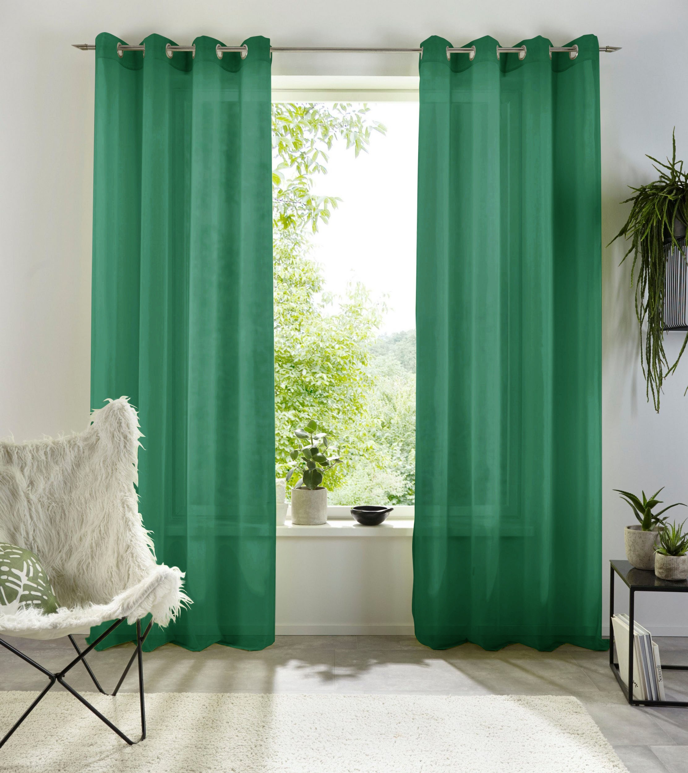 my home Gardine »XANA mit Ösen, Kräuselband oder Schlaufen« Ösen 1 Stk. tlg günstig online kaufen