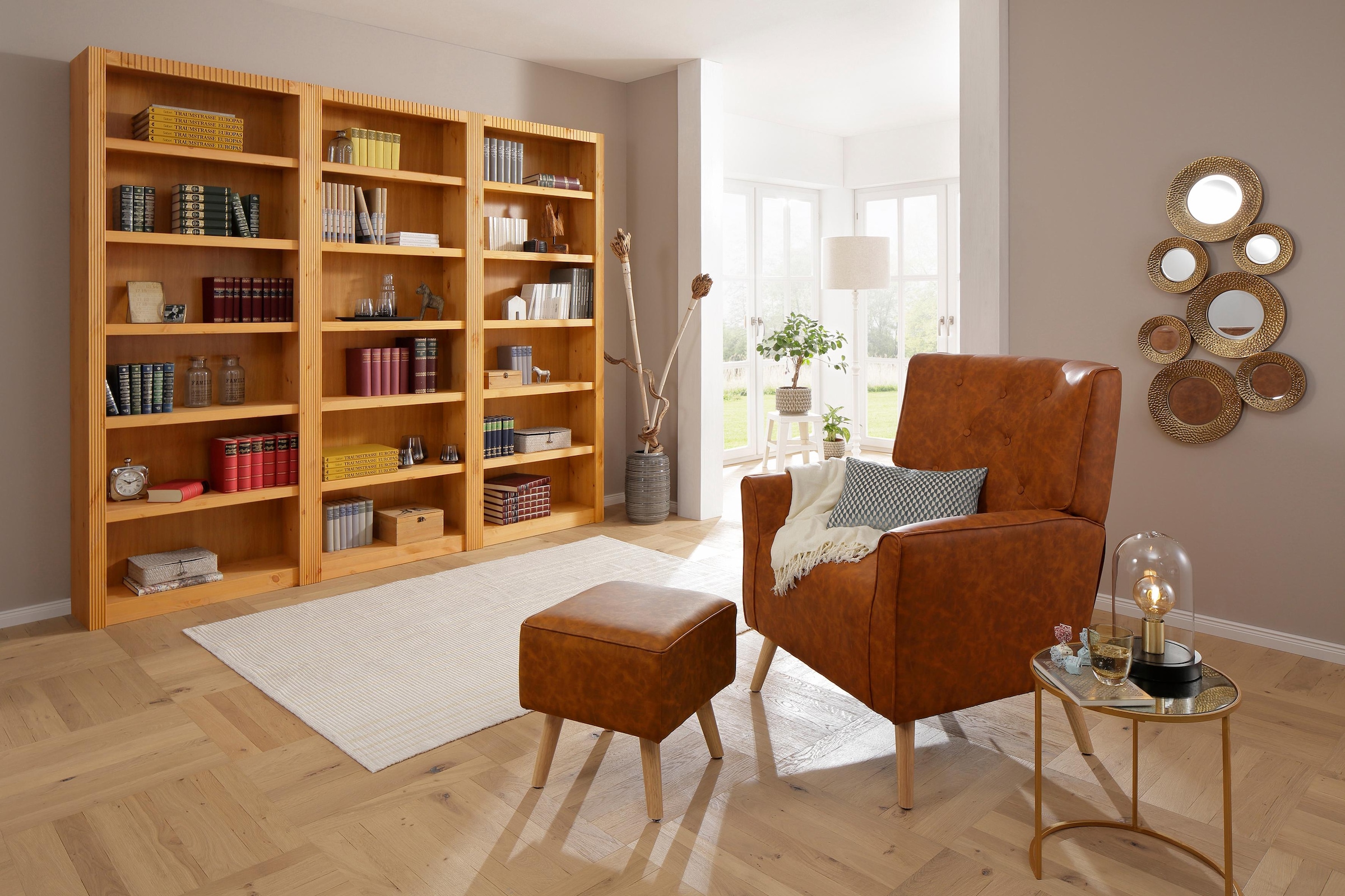 Home affaire Bücherwand »Bergen«, online Kiefernholz, schönem aus massivem kaufen 3 tlg