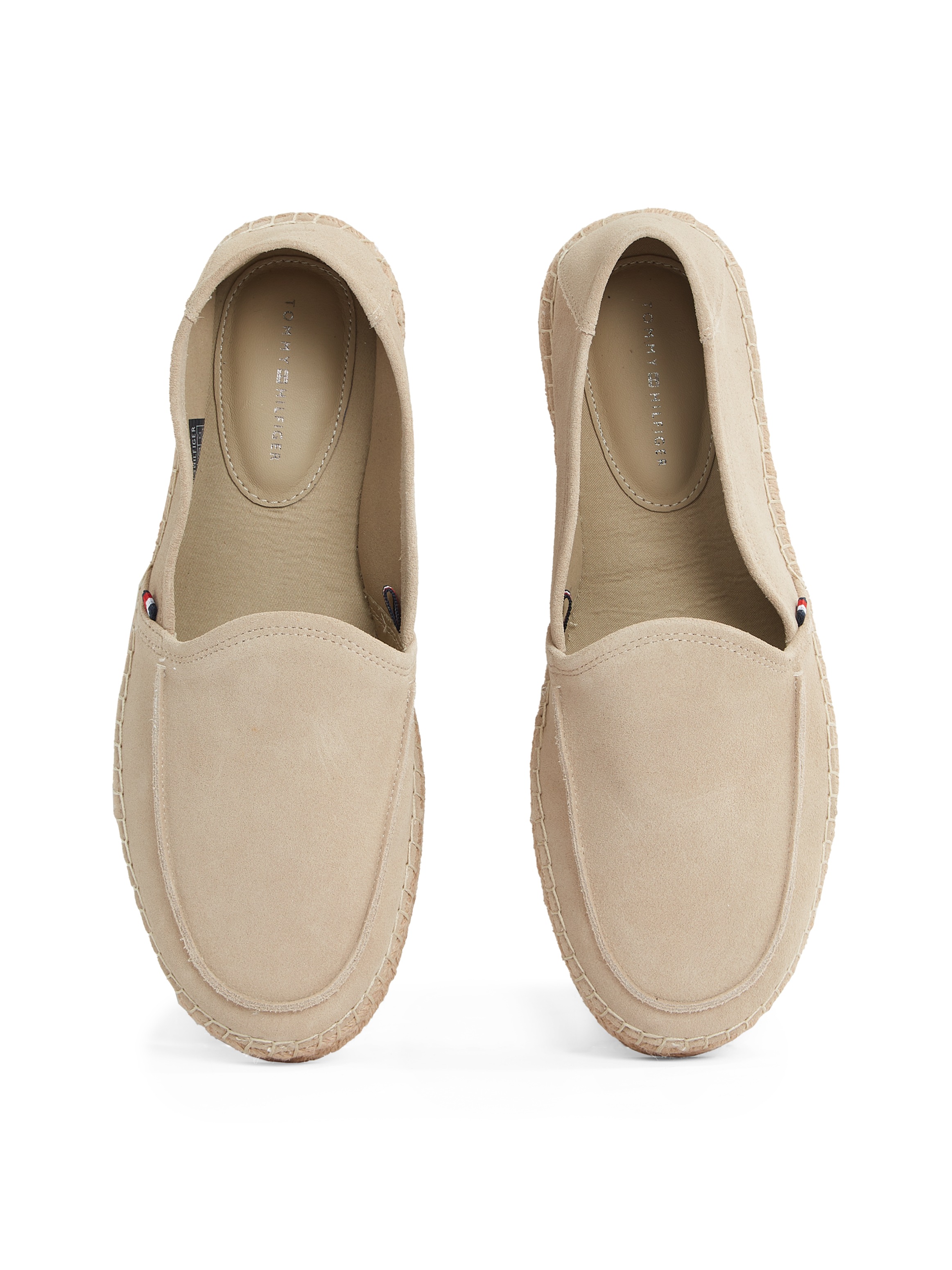 Tommy Hilfiger Espadrille »HILFIGER FLEX ESPA SUEDE LOAFER«, Sommerschuh, Schlupfschuh, Slipper mit Bastbezug am Plateau