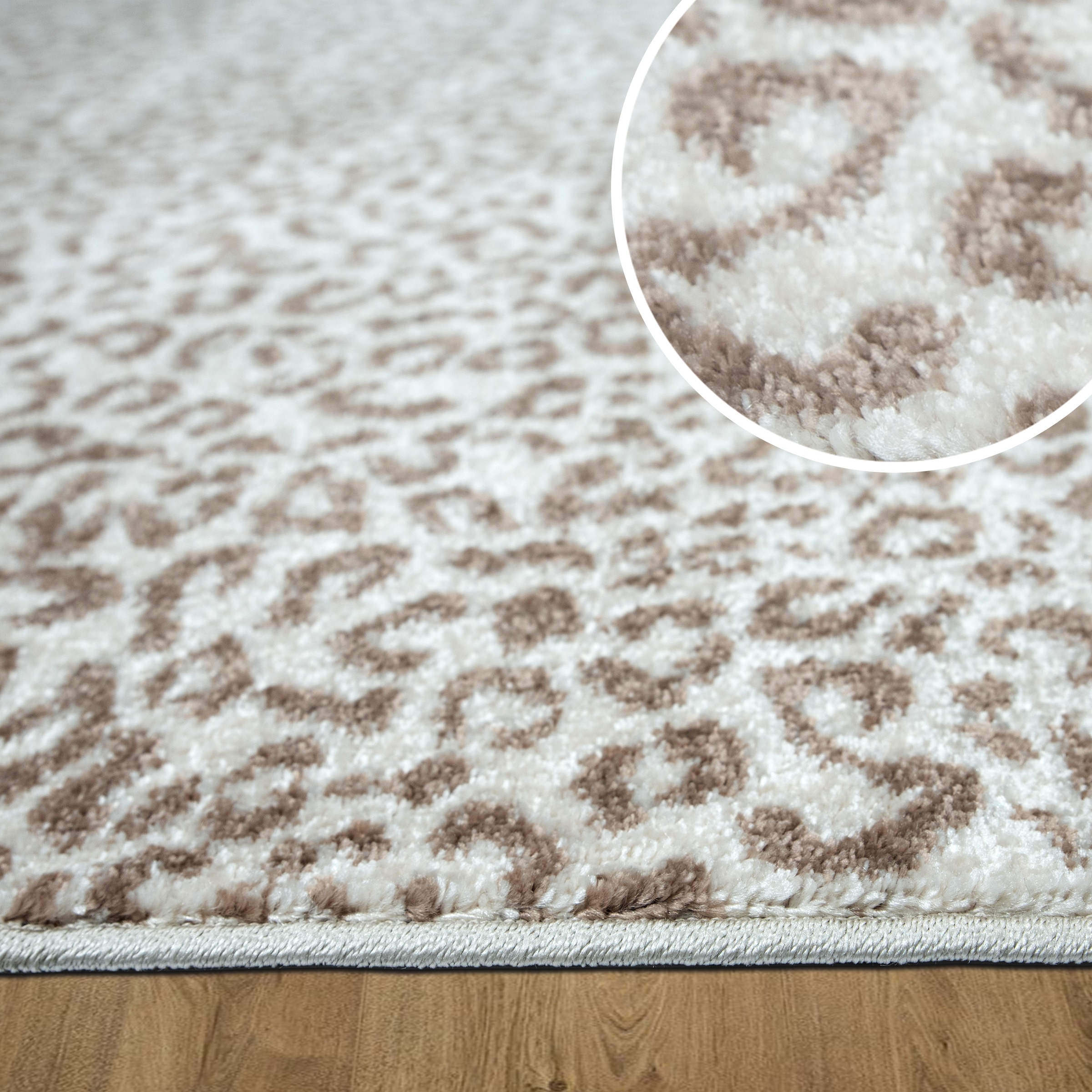 OTTO home Teppich »Fynna, Leoparden-Muster, Animal Print, modern« rechteckig 9 mm Höhe Leo, besonders weicher Flor, Wohnzimmer, Schlafzimmer, Esszimmer