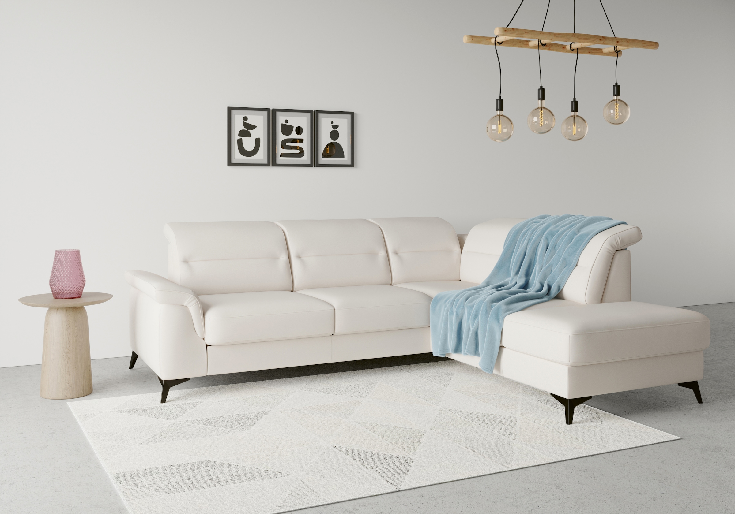 sit&more Ecksofa »Sinatra L-Form« mit Ottomane, optional mit Kopfteilverstellung und Armteilfunktion