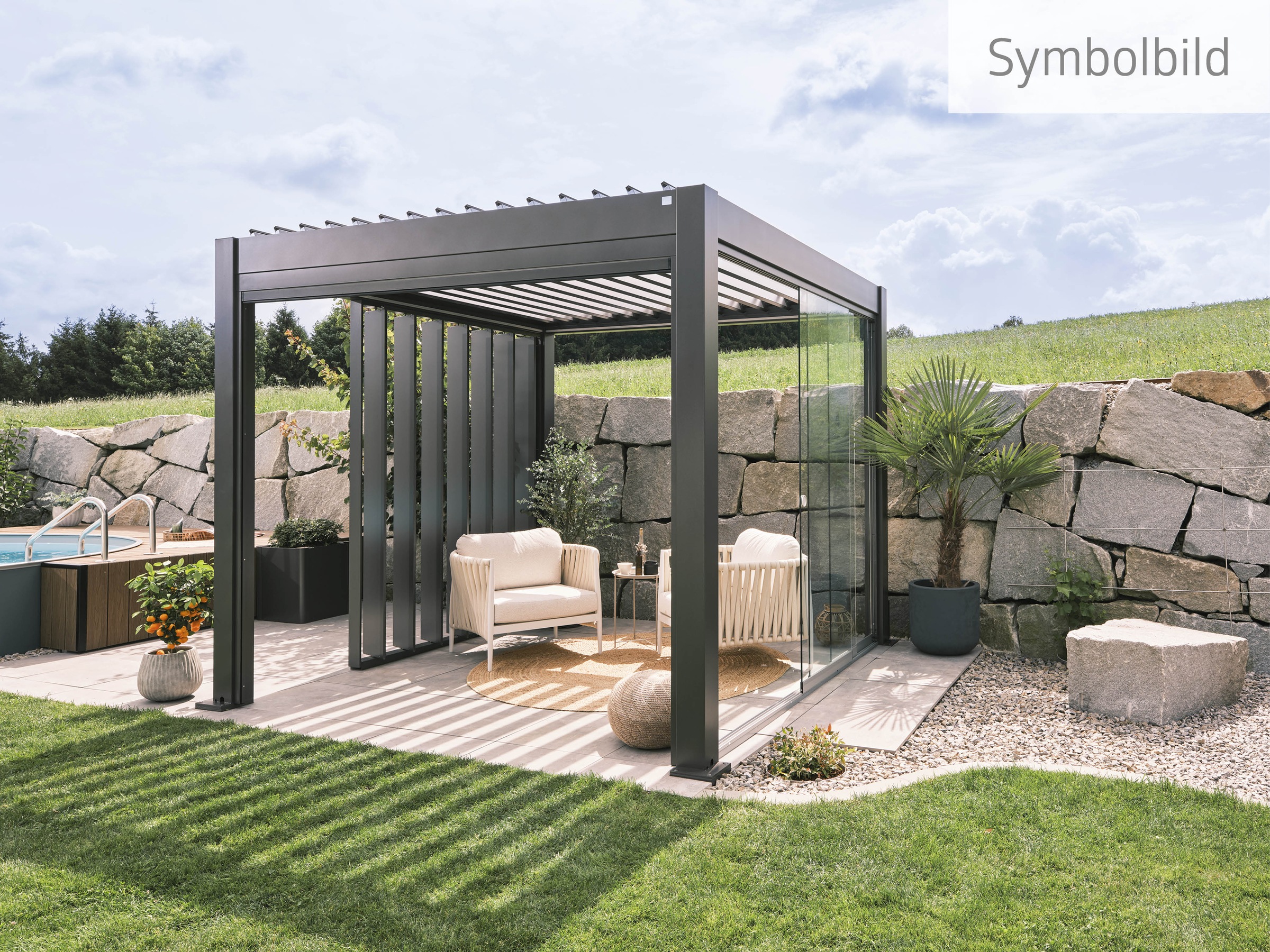 Biohort Pergola »4x3,5 m, verschiedene Farben«, 404,5x367,5x264 cm, ausgezeichnet mit dem Red Dot Design Award