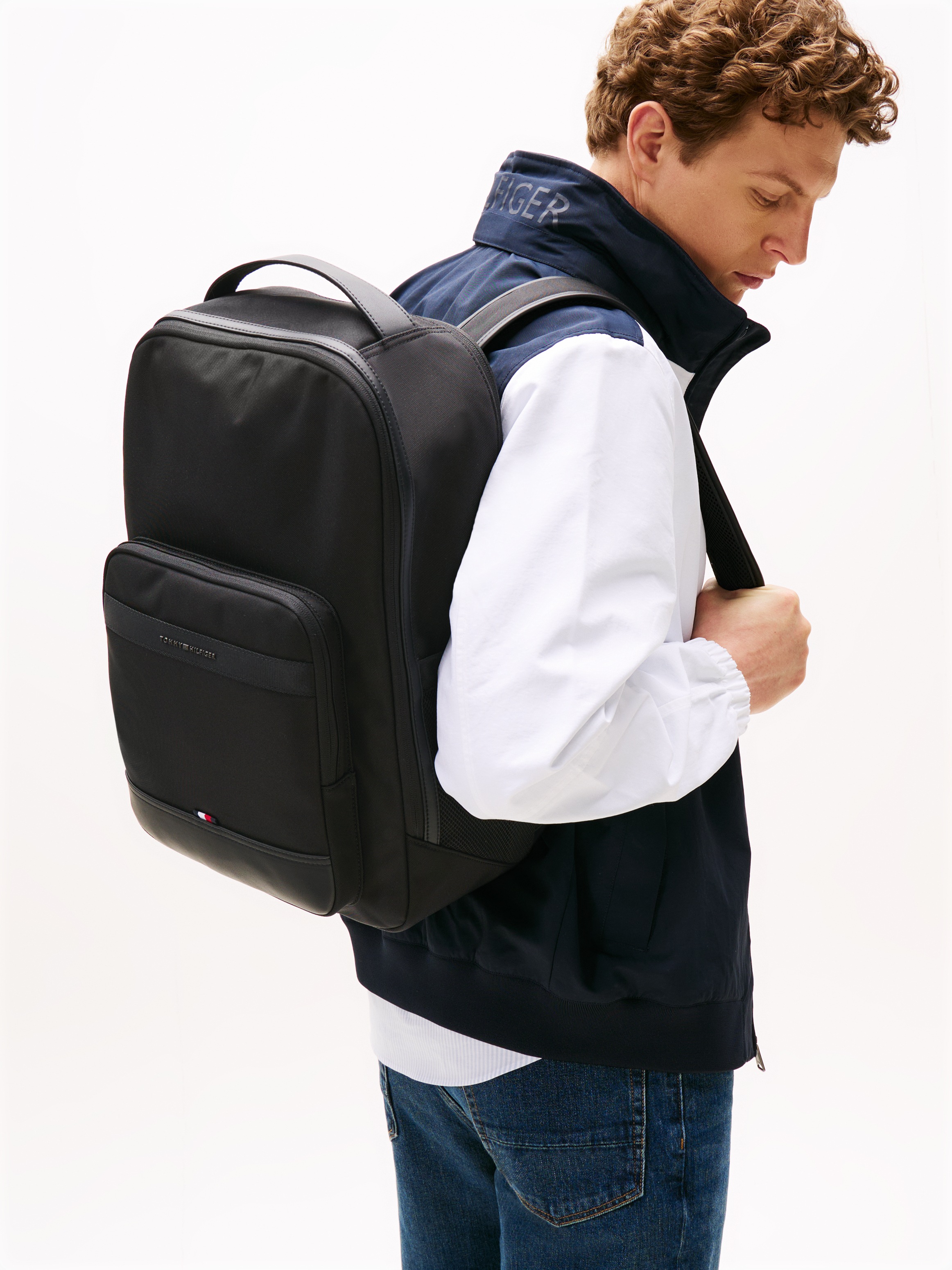 Tommy Hilfiger Freizeitrucksack »TH NYLON TRAVEL BACKPACK«, Men-Travelrucksack, Reise, Geschäftsreise mit Tragehenkel