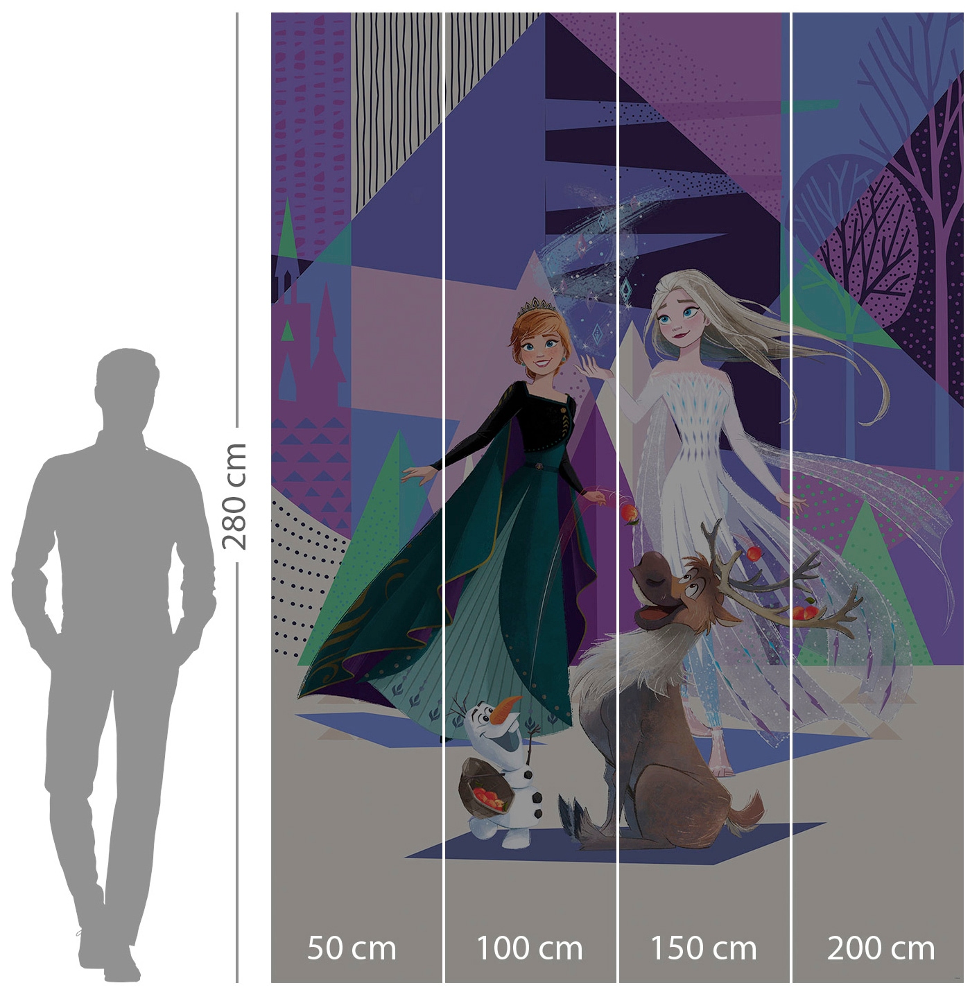 Komar Vliestapete »Digitaldruck Vlies - Frozen Abstract Arendelle - Größe 200 x 280 cm«, bedruckt, Kinderzimmer