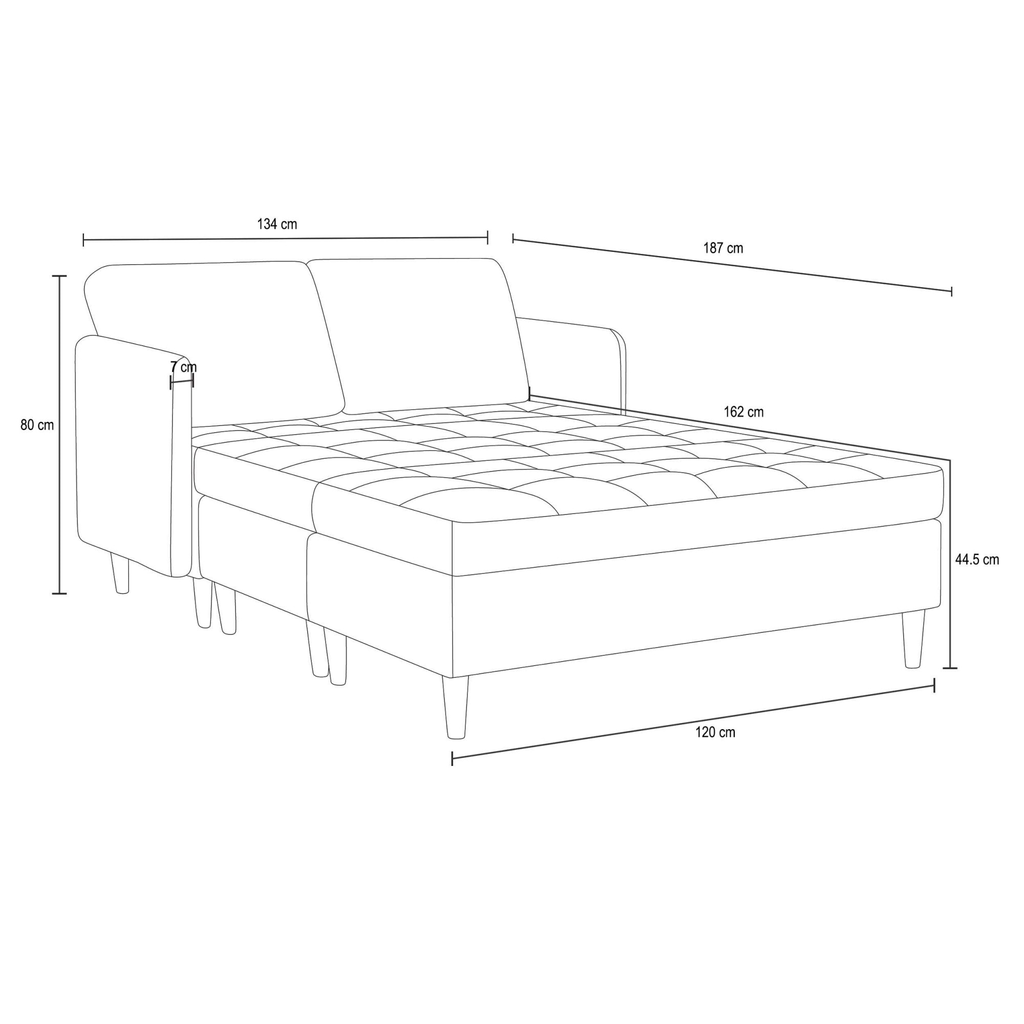 Dorel Home Wohnlandschaft »LINDHUS, Cord, Modulsofa, verschiedene Stellvarianten« Breite als U-Form (254cm) mit Verbindern fixierbar, Recamiere,Stauraum