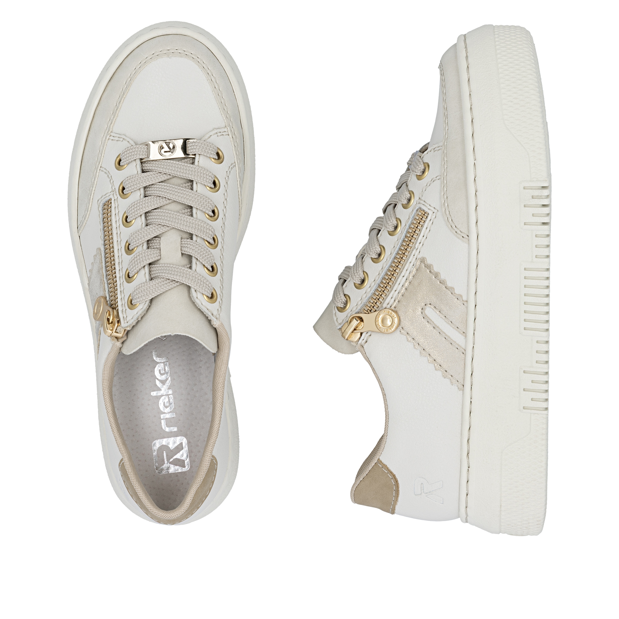 Rieker Plateausneaker  Schnürschuh, Halbschuh, Freizeitschuh mit seitlichem Reißverschluss