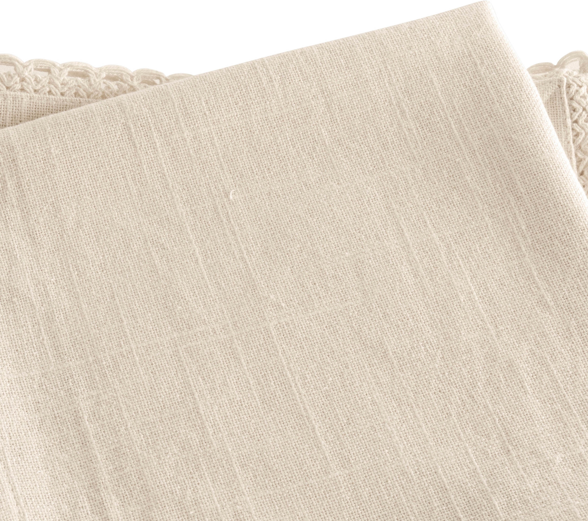 OTTO home Stoffserviette »Elyna«, (4 St.), uni, mit schöner Spitze, weiche Haptik, 45x45 cm, Leinenoptik
