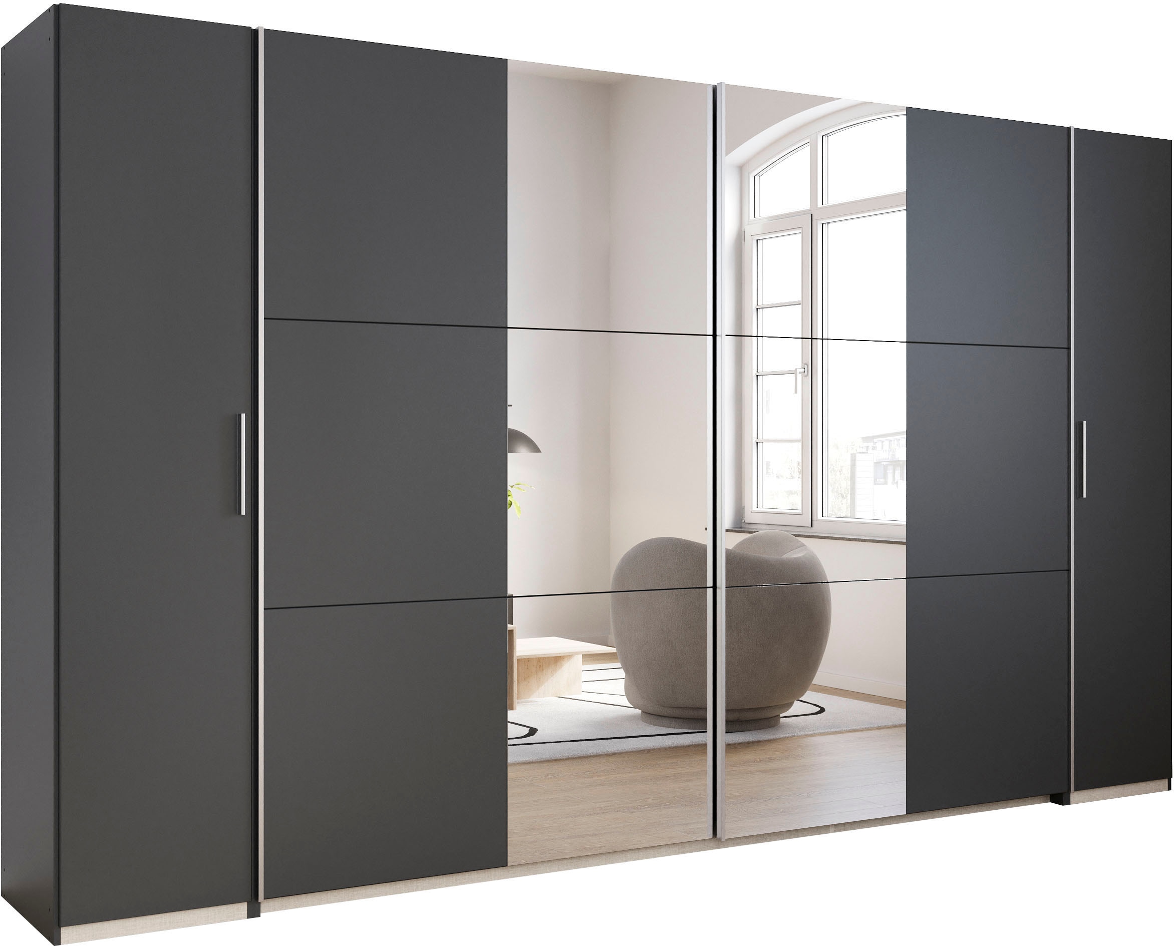 rauch Schwebetürenschrank »Kleiderschrank Drehtürenschrank Schrank Garderobe KRONACH TOPSELLER«, mit Dreh- und Schwebetüren und Spiegel, viele Böden MADE IN GERMANY