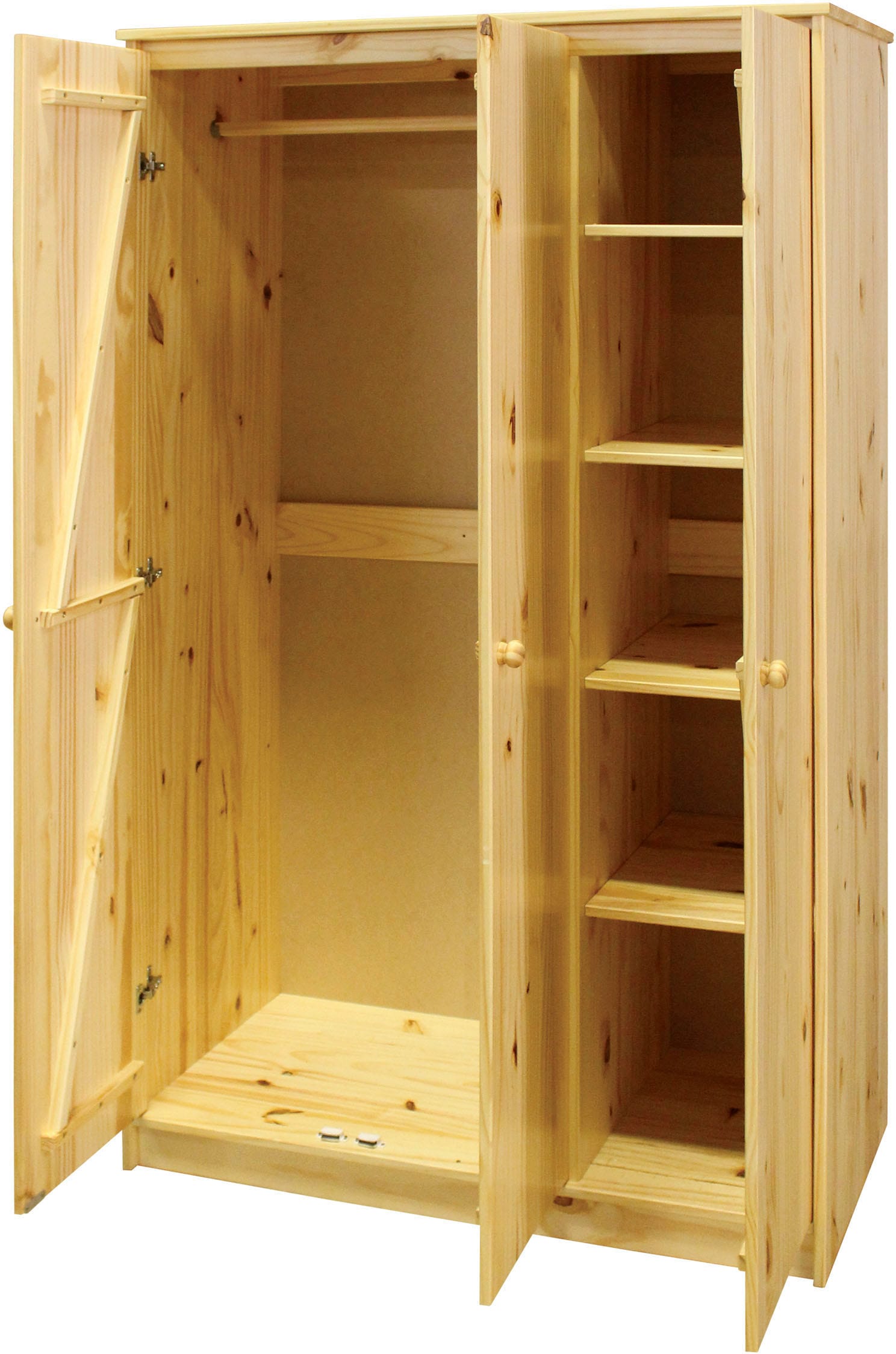 Home affaire Kleiderschrank, (1 St.), gefertigt aus massivem Kiefernholz