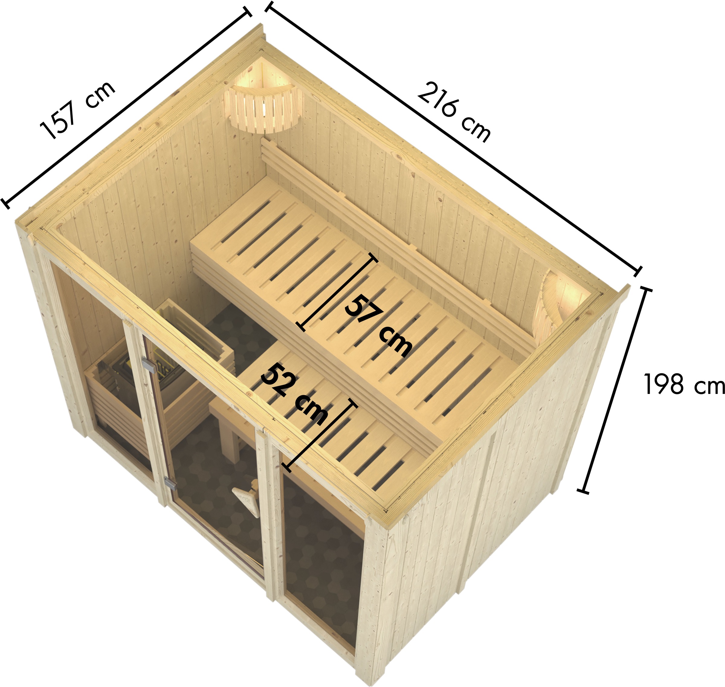 Karibu Sauna »Alani 3« verschiedene Varianten