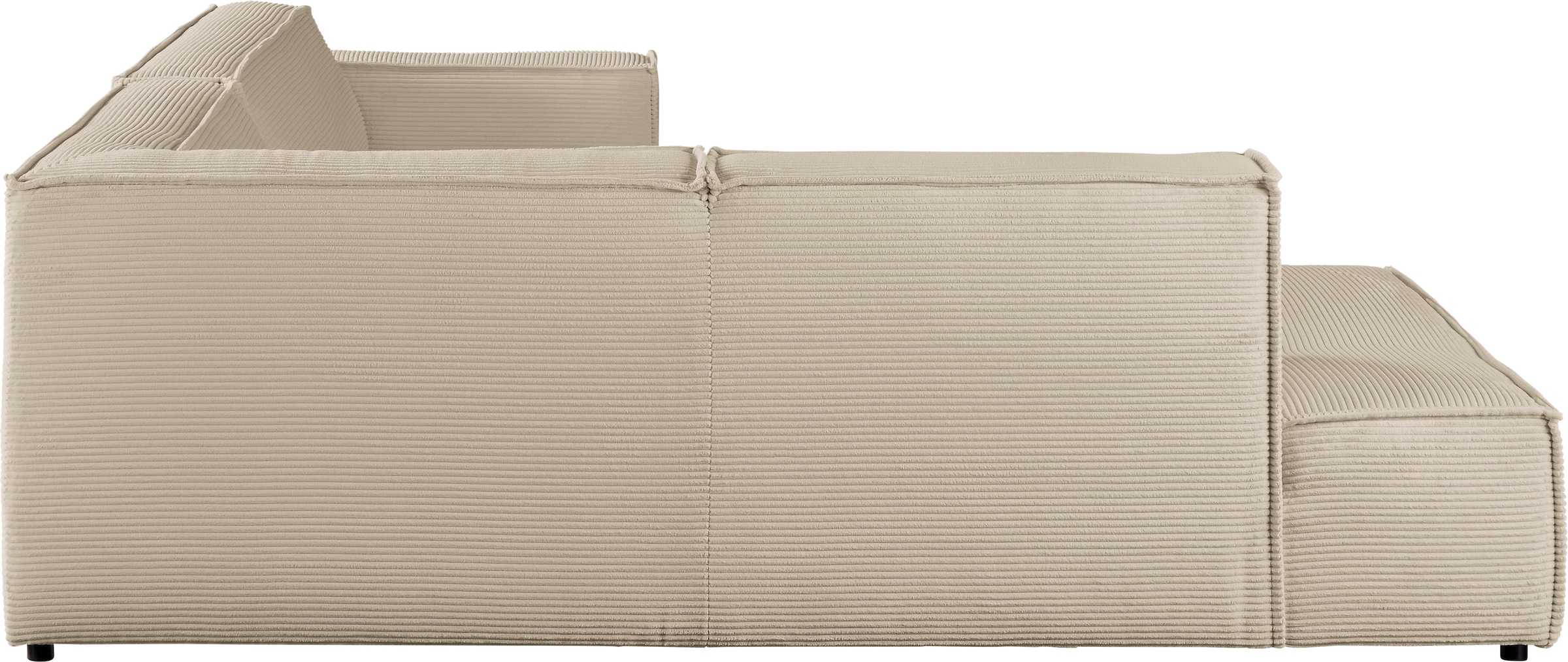 3C Candy Ecksofa »Matteo in elegant, kubischer Formensprache, bequem, L-Form«, mit auffälliger Kedernaht, Cord-Bezug, Lounge-Charakter