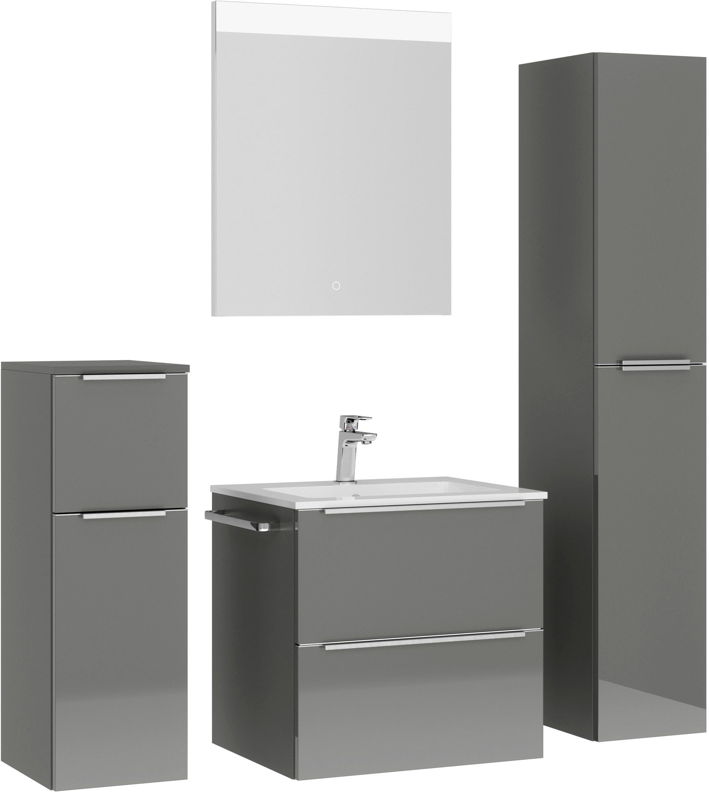 nobilia® Badmöbel-Set »Levere« vormontiert, mit Soft-Close, 4 Stk. tlg. günstig online kaufen