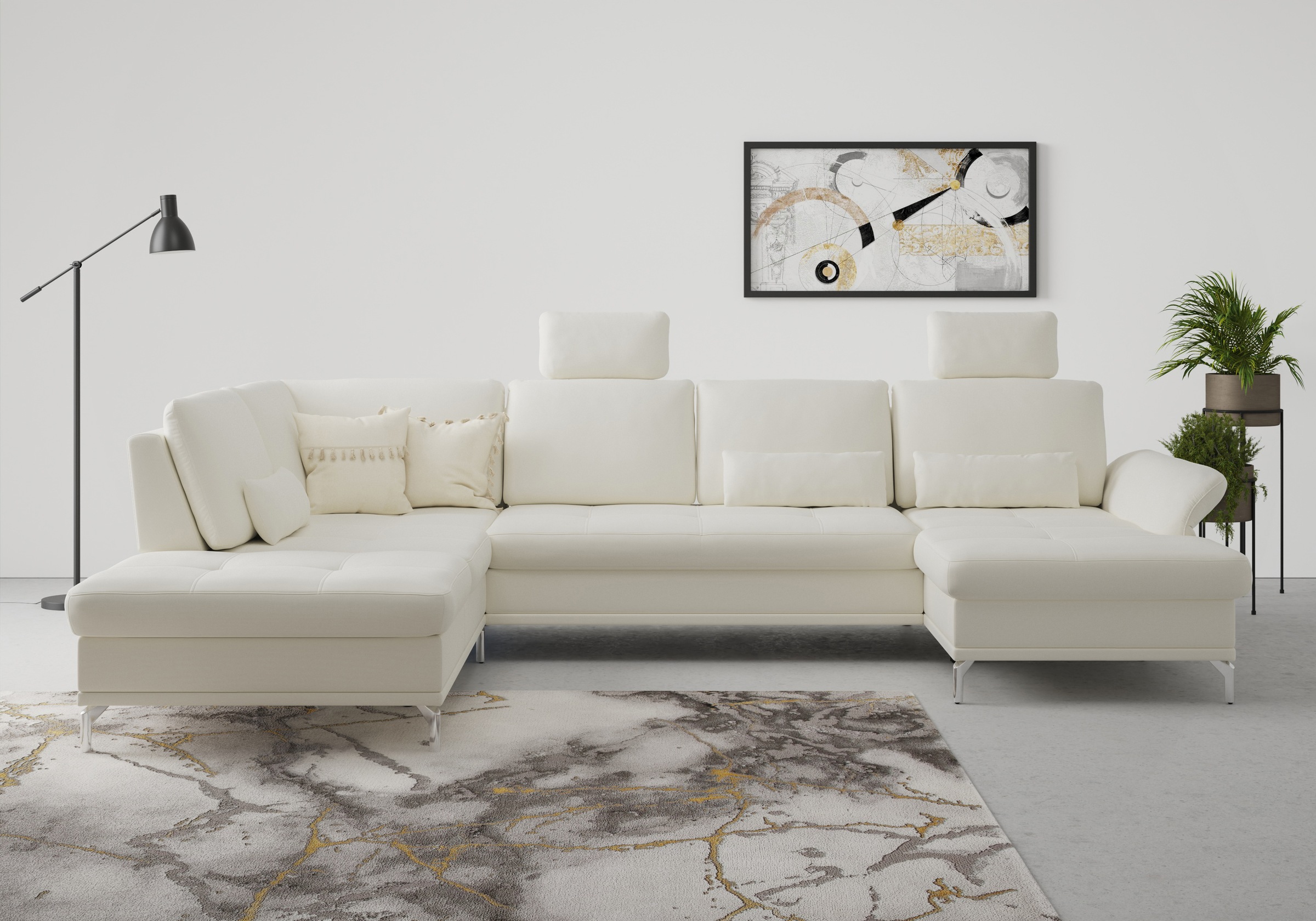 Home affaire Wohnlandschaft »Palm Beach U-Form« Federkern, mit Sitztiefenve günstig online kaufen