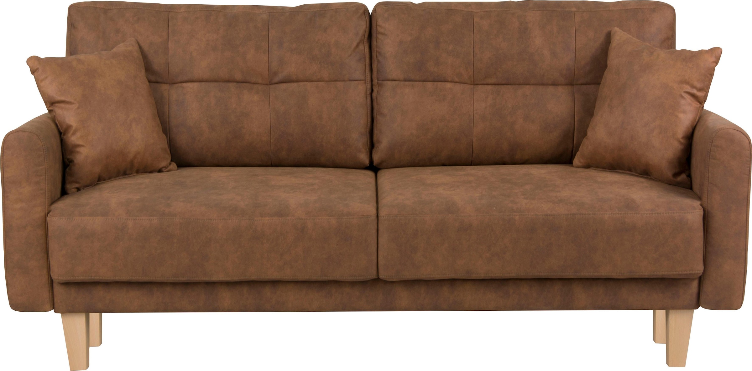 Home affaire 2-Sitzer »TRIPLO mit Wellenunterfederung, Maße B/T/H: 165/100/89 cm«, Sofa mit Steppung im Rückenbereich, incl. Rückenkissen und Zierkissen