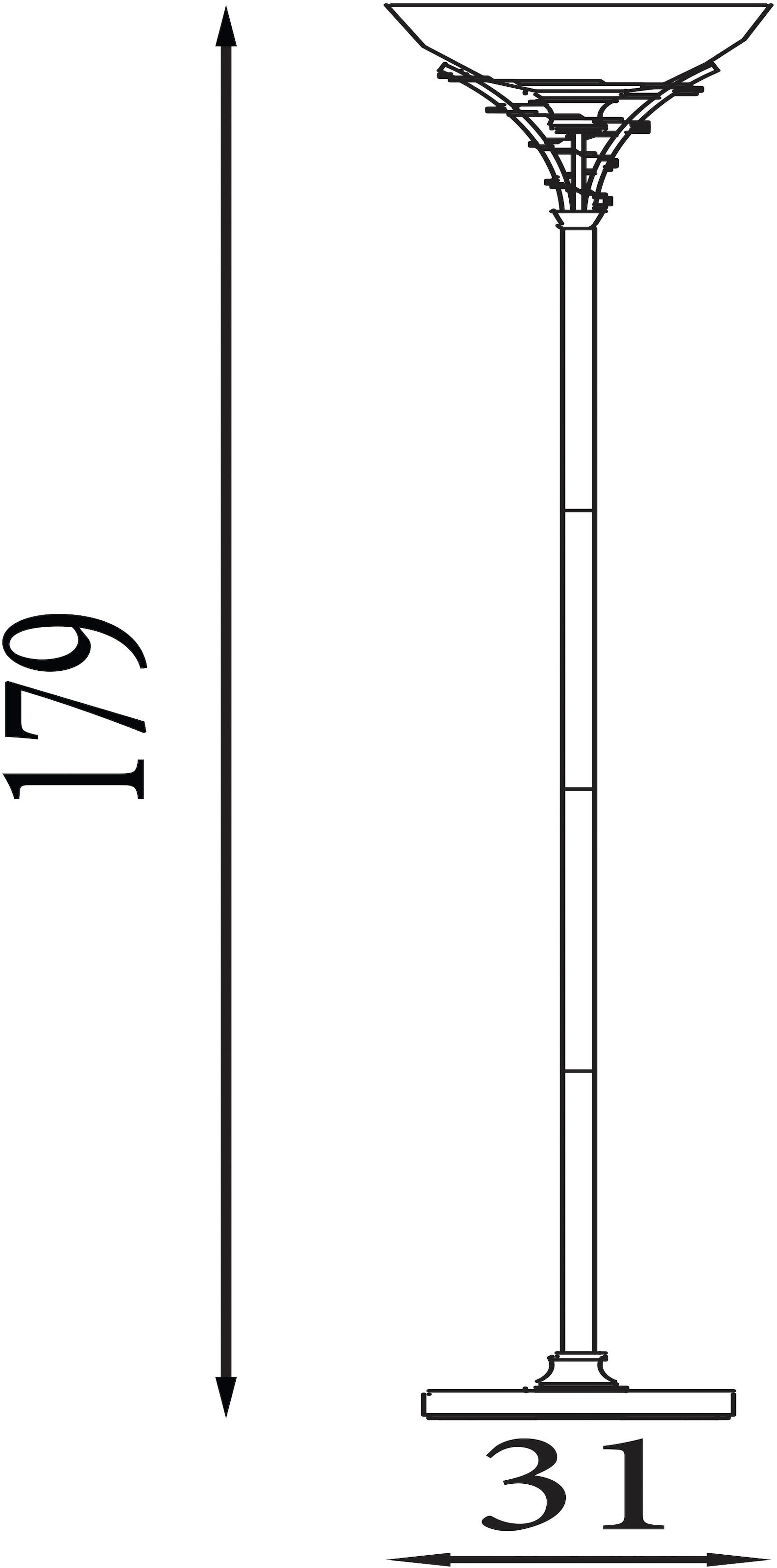 Searchlight Stehlampe »Linea Stehleuchte - Antikes Messing und Glas« E27 1 Stk.