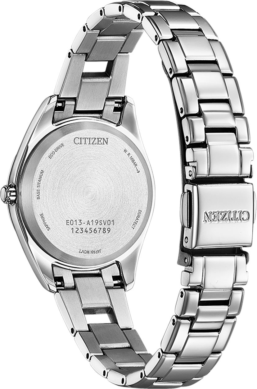 Citizen Solaruhr, Armbanduhr, Damenuhr, Titan, Datum, Saphirglas