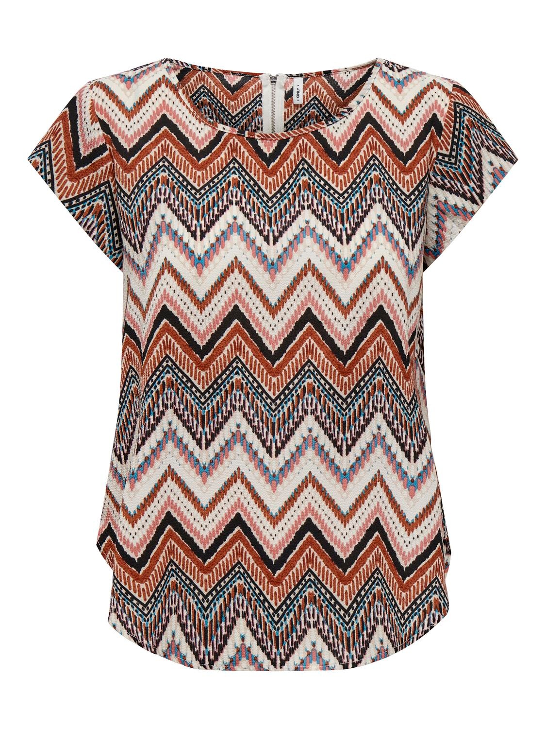 ONLY Shirtbluse »ONLVIC S/S AOP TOP NOOS PTM«, mit Allover Druck