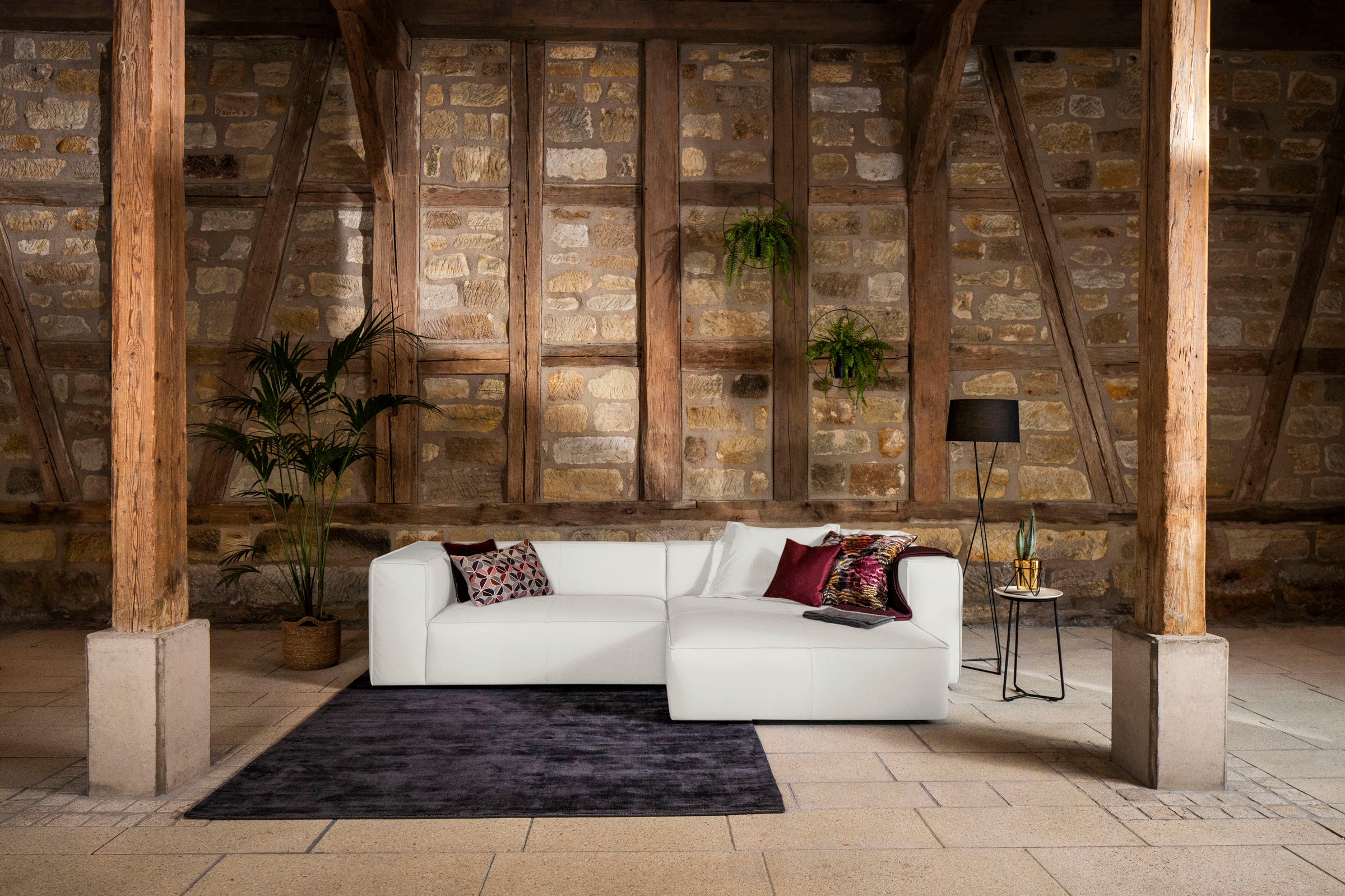 W.SCHILLIG Ecksofa »around-the-block, modern und elegant, bequem, L-Form«, mit eleganter Biese, mit Federkern