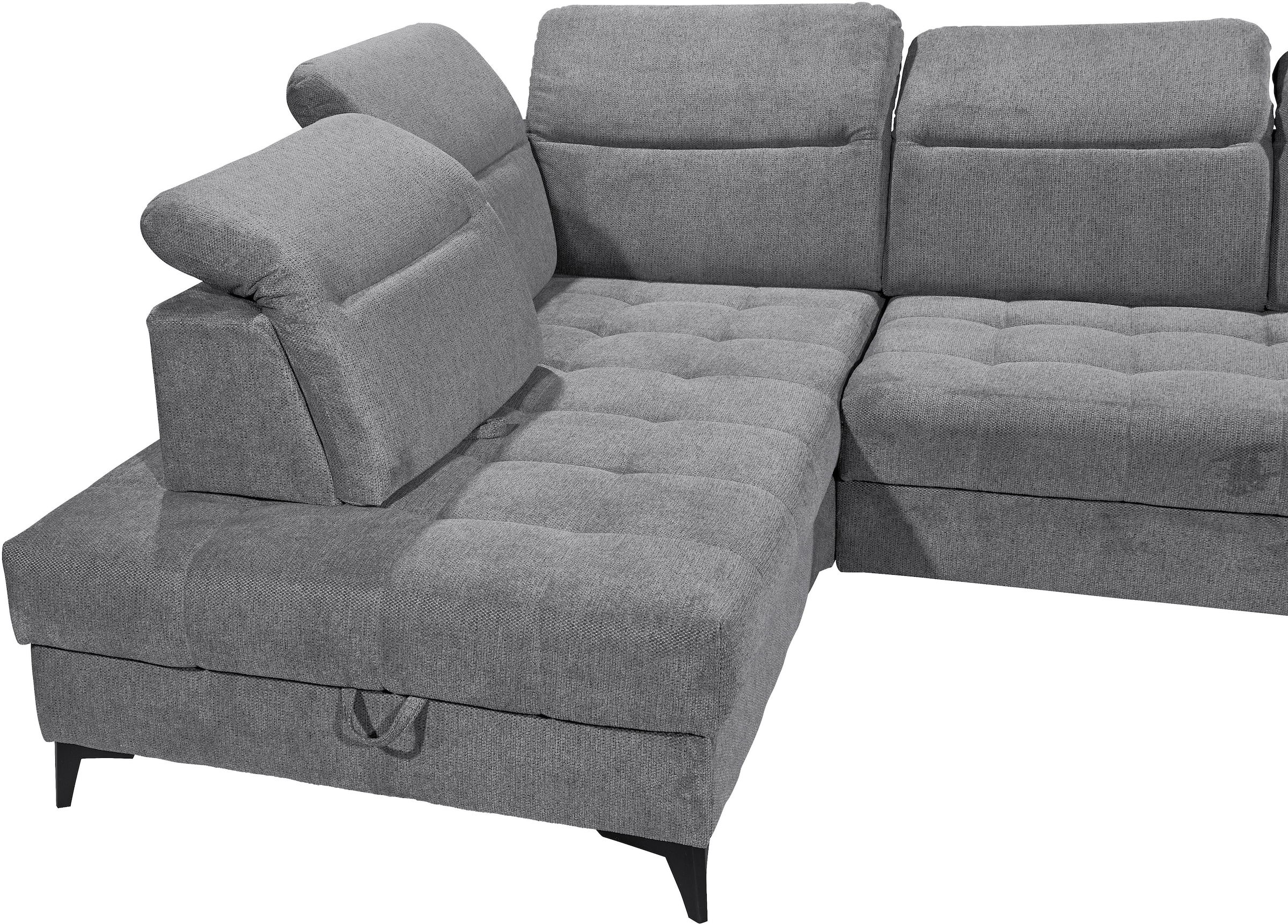 ED EXCITING DESIGN Ecksofa »Rockdale L-Form mit Bettfunktion, Bettkasten« Kopfteilverstellung, Sitztiefenverstellung & USB-Port
