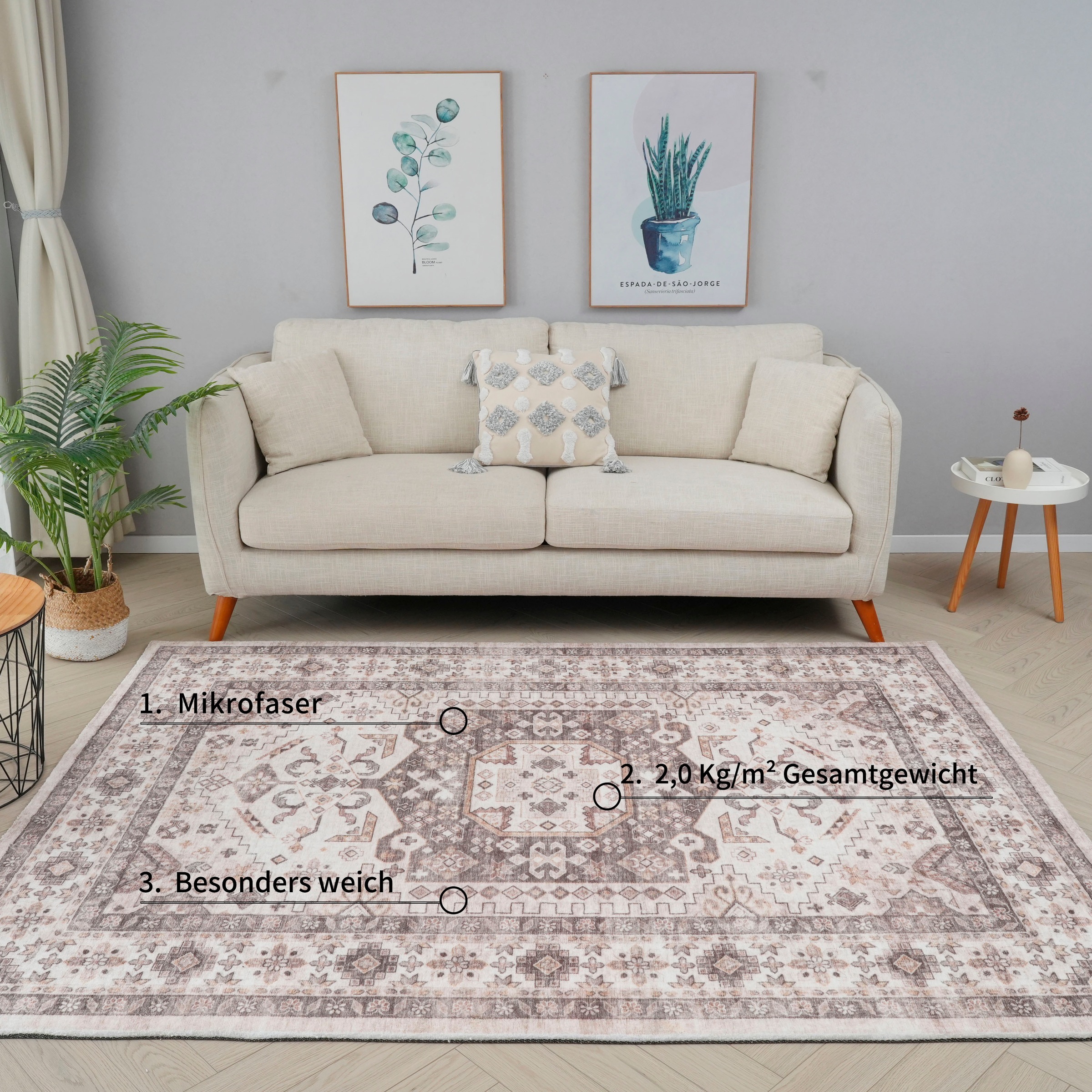 my home Teppich »Abbas, Druckteppich, orientalisches Design«, rechteckig, 13 mm Höhe, Orient-Optik, Kurzflor, bedruckt, weich, Wohnzimmer, Schlafzimmer