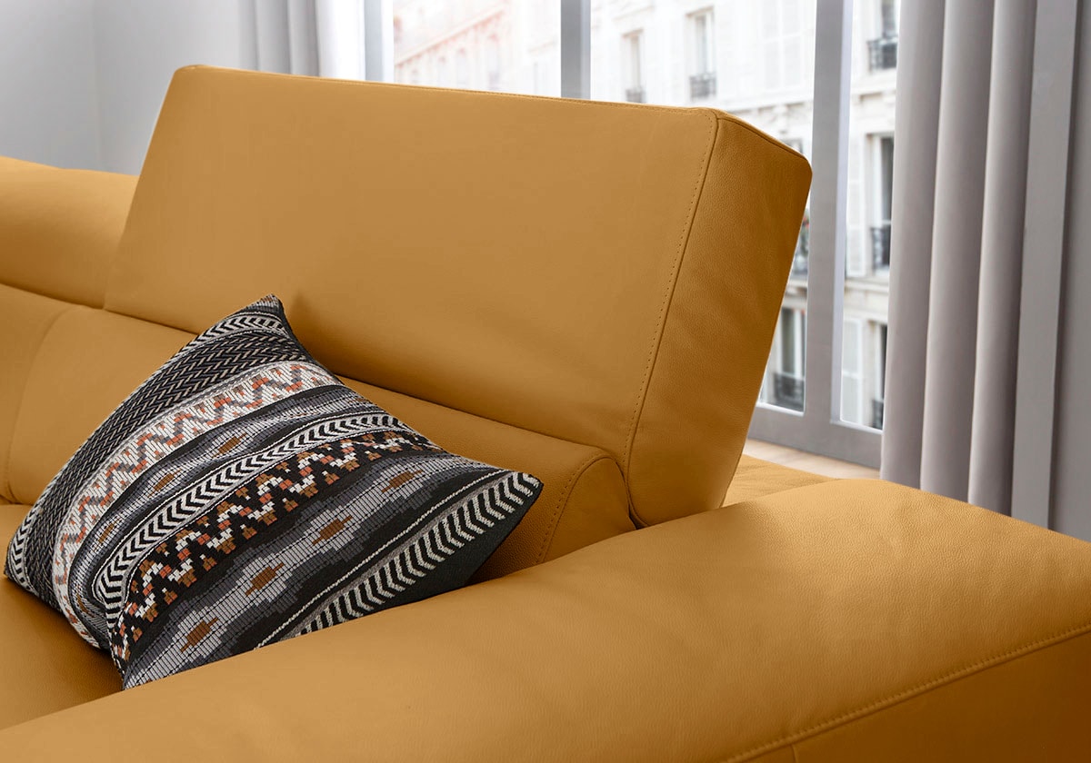 W.SCHILLIG Ecksofa »piedroo, Designsofa mit tollem Sitzkomfort, L-Form«, Kopfteilverstellung, wahlweise mit Sitztiefenverstellung, Breite 303cm