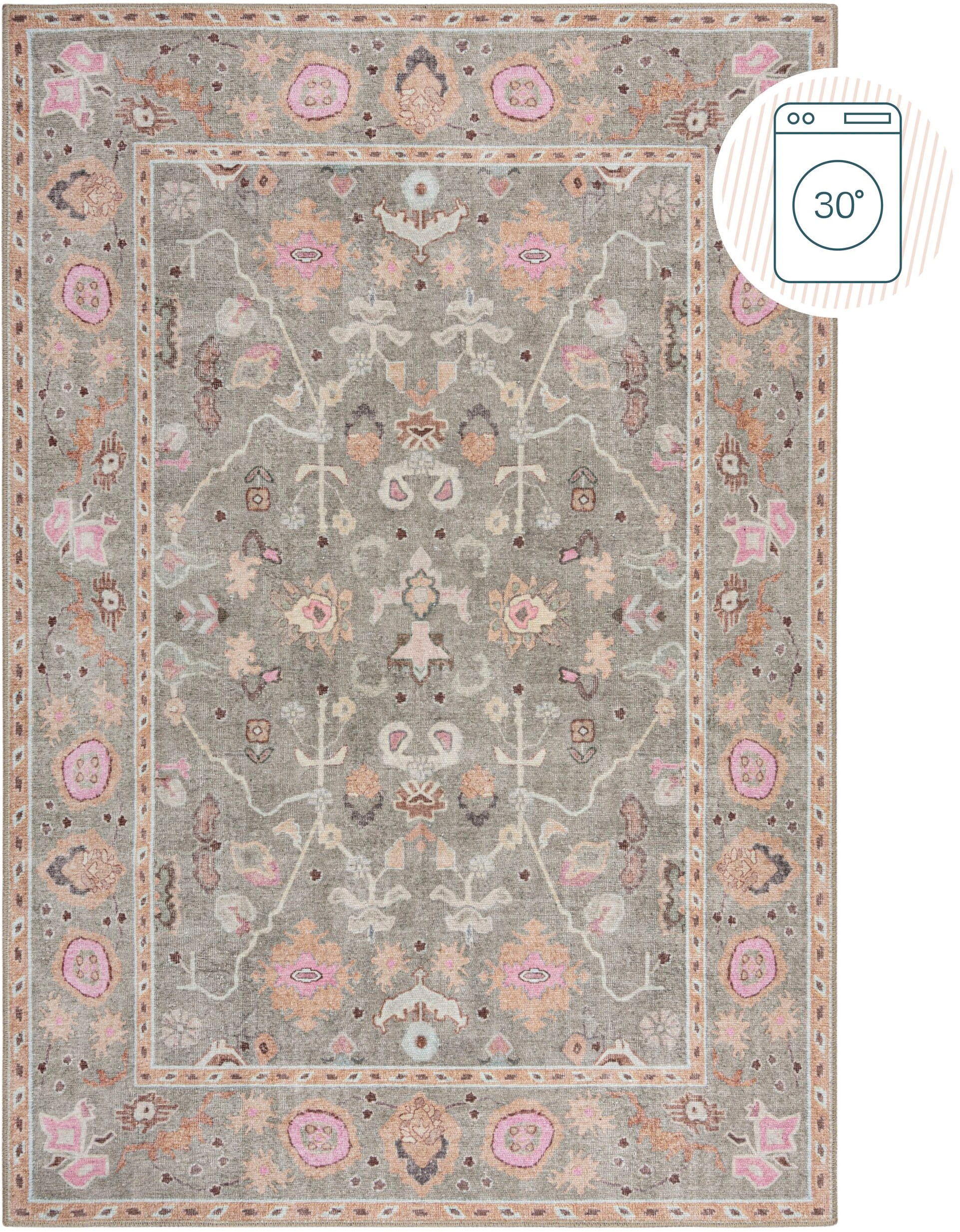 FLAIR RUGS Teppich »Una«, rechteckig, 4 mm Höhe, Waschbarer Traditioneller günstig online kaufen