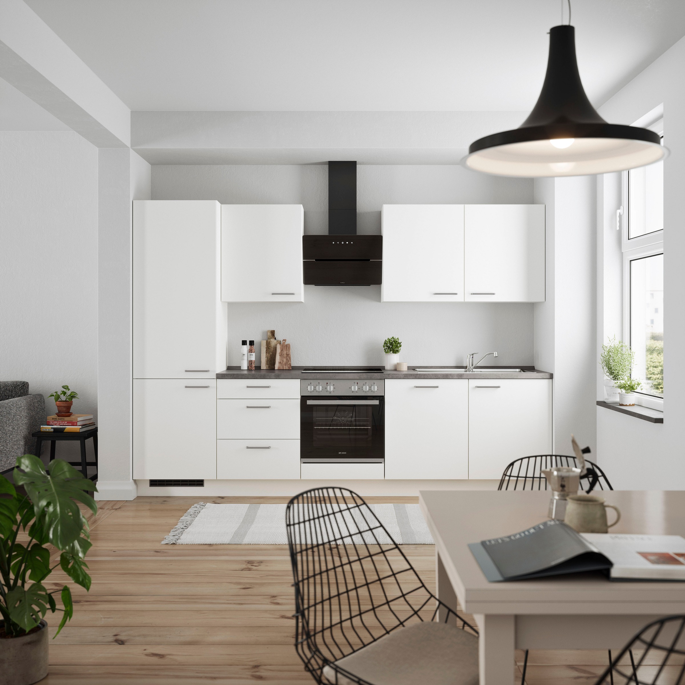 nobilia® Küchenzeile »"Touch II"«, vormontiert, Ausrichtung wählbar, Breite 300 cm, wahlw. mit E-Geräten