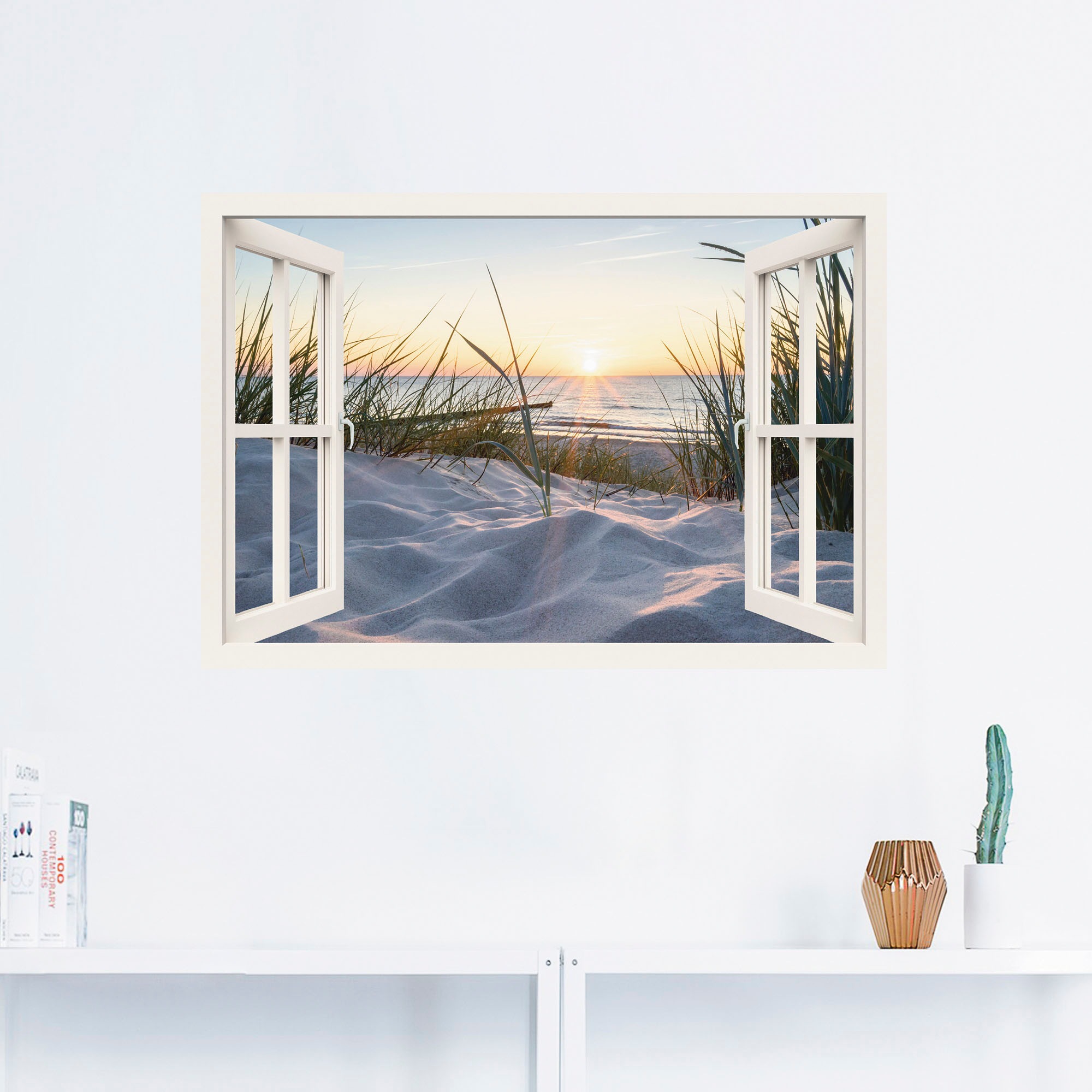 Artland Wandbild »Ostseestrand durchs Fenster«, Meer Bilder, (1 St.), als A günstig online kaufen