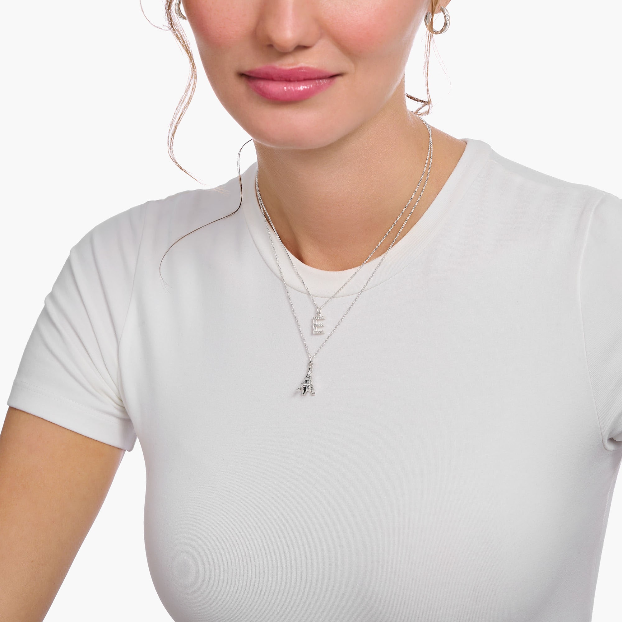 THOMAS SABO Kette mit Anhänger »Buchstabe, KE2240 - KE2265-051-14-L45V, KE2240 - KE2265-414-14-L45V«, mit Zirkonia (synth.)