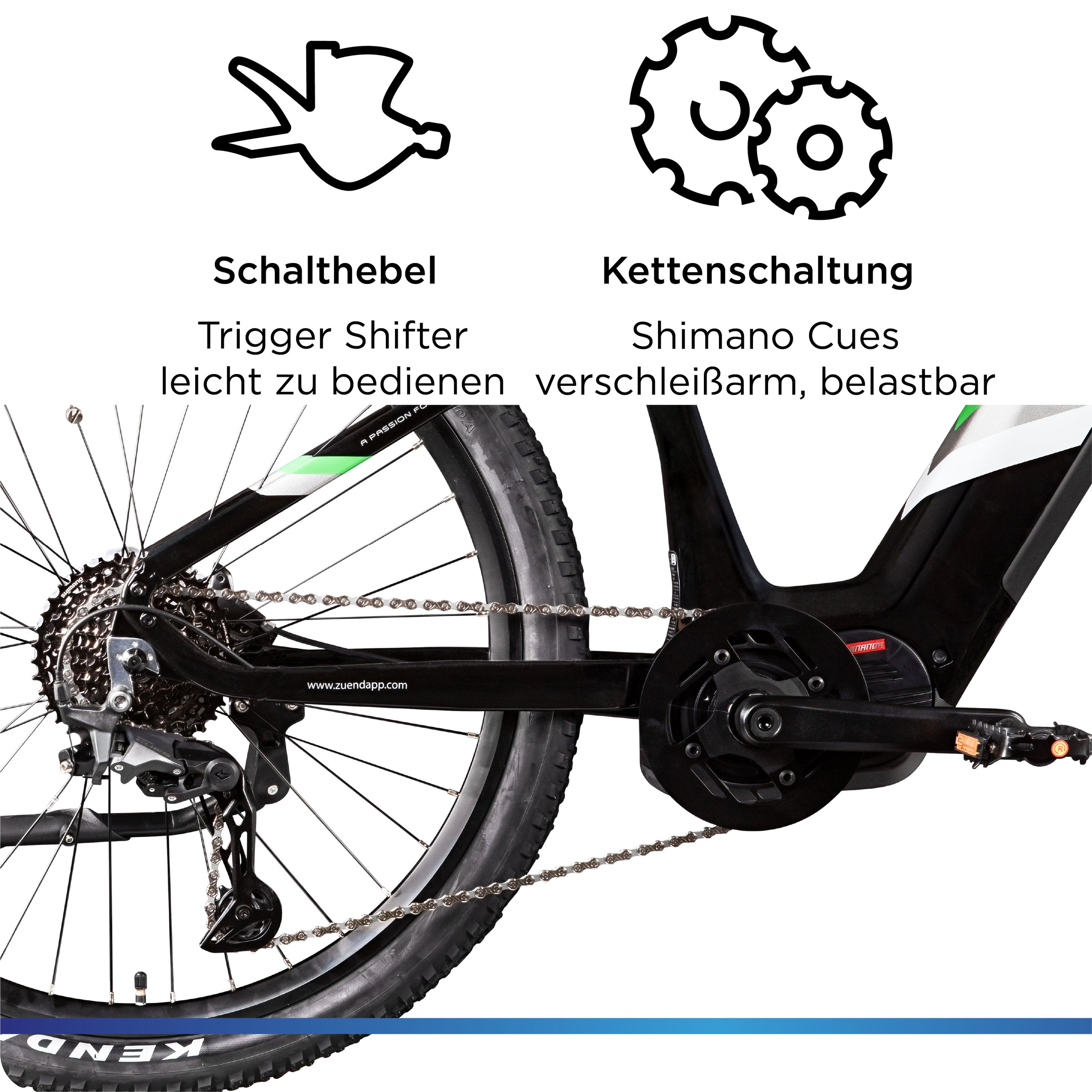 Zündapp »X900« 10 Gang Shimano Cues U6020 SGS Schaltwerk Kettenschaltung Mittelmotor 250 W Pedelec, Elektrofahrrad für Damen und Herren, MTB
