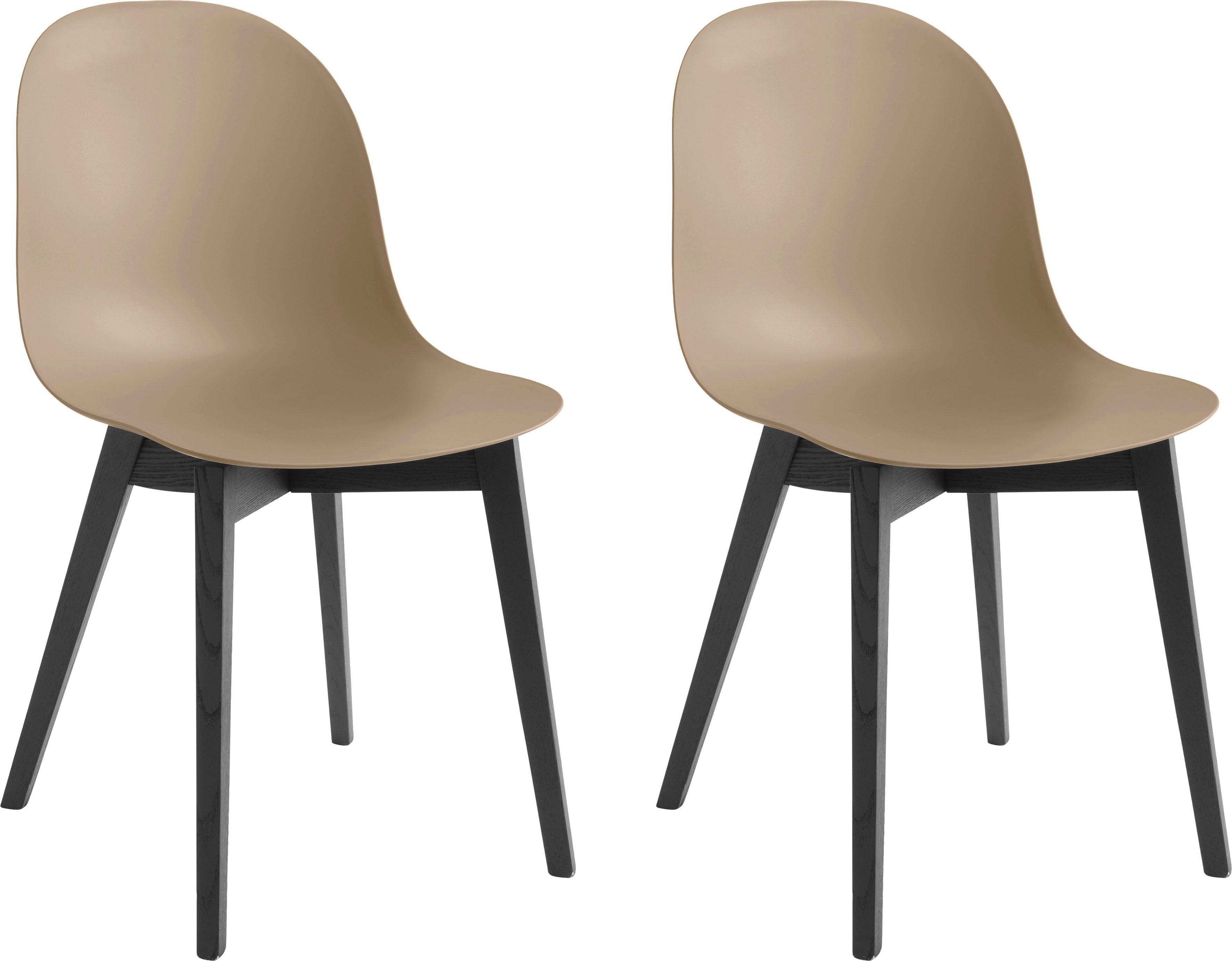 4-Fußstuhl „Academy W CB/1665“, (Set), 2 St., haselnussbraun matt P328 + schwarz B/H/T: 44,5 cm x 83 cm x 51 cm