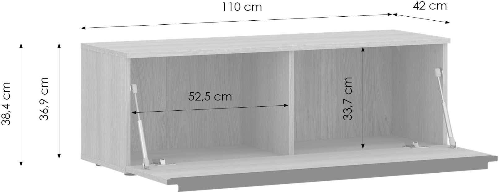 TOM TAILOR HOME Lowboard »COLOR PUZZLE 01 – Klappe mit farbigem Griff und Füßen« Breite 1100 mm – Stauraum mit besonderem Farbkick