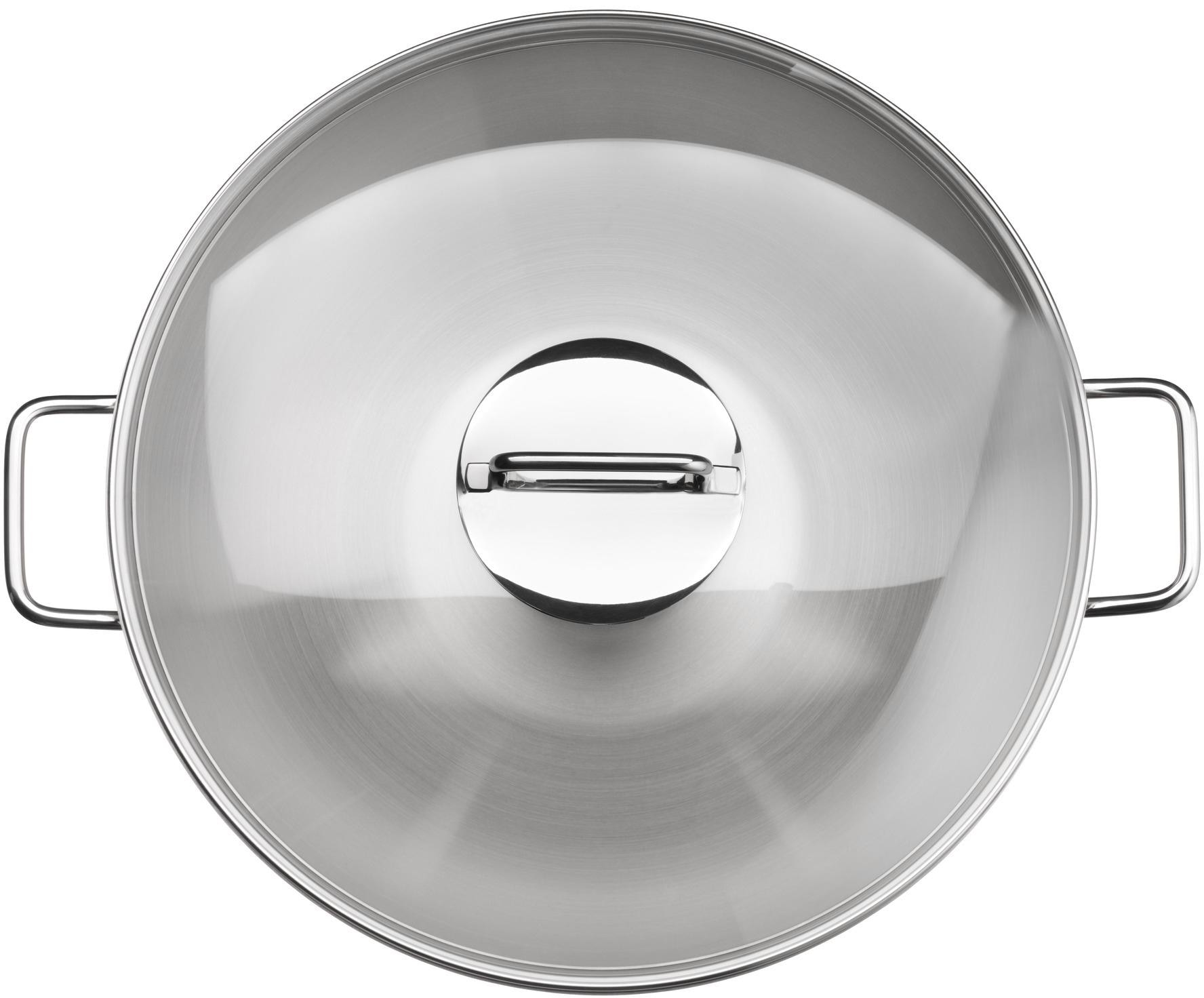 WMF Wok »Macao Wokpfanne mit Glasdeckel, Induktion«, Cromargan® Edelstahl Rostfrei 18/10, (1 tlg.), Ø 36 cm, für alle gänigen Herdarten geeignet, spülmaschinengeeignet