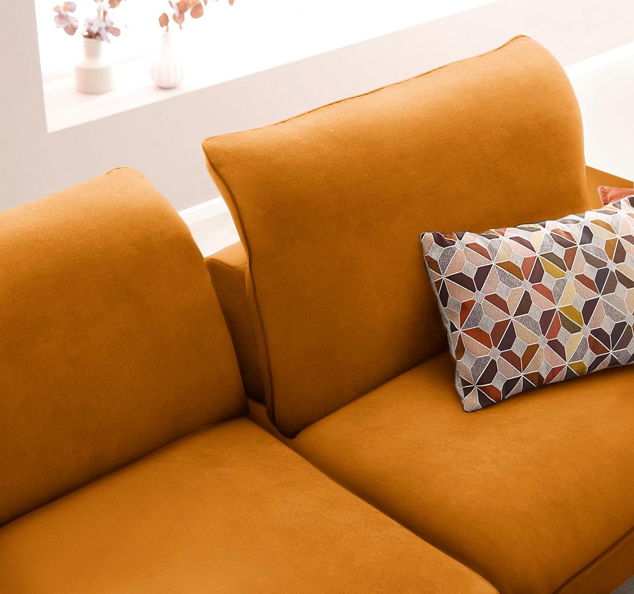 W.SCHILLIG Ecksofa »enjoy&MORE, Designsofa, elegant und bequem, L-Form«, Sitztiefenverstellung, Füße schwarz pulverbeschichtet, Breite 294 cm