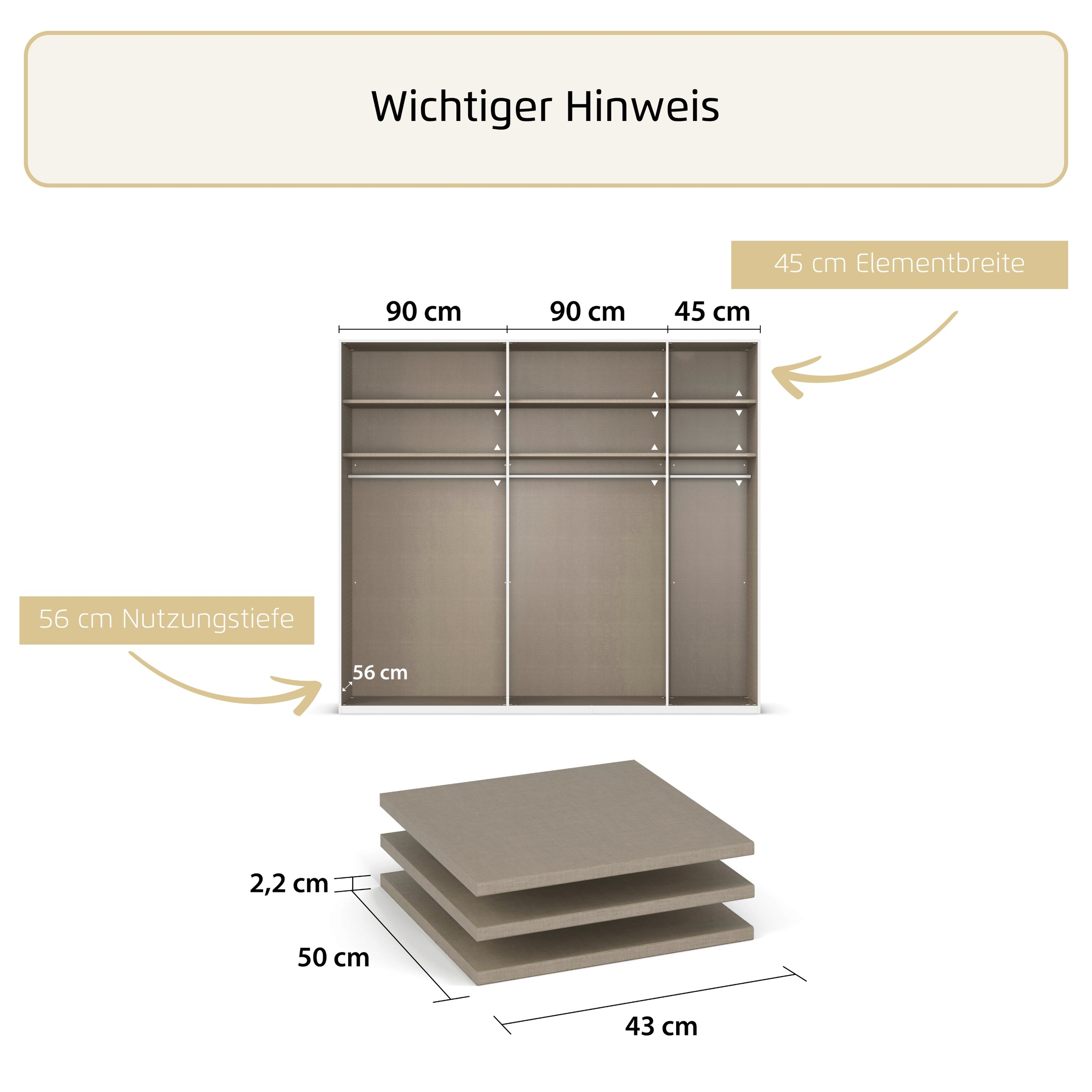 rauch Einlegeboden »Rauch Stauraum-Erweiterung für Drehtürenschränke« Mehr Platz im Kleiderschrank: 43 cm Einlegeboden von Rauch