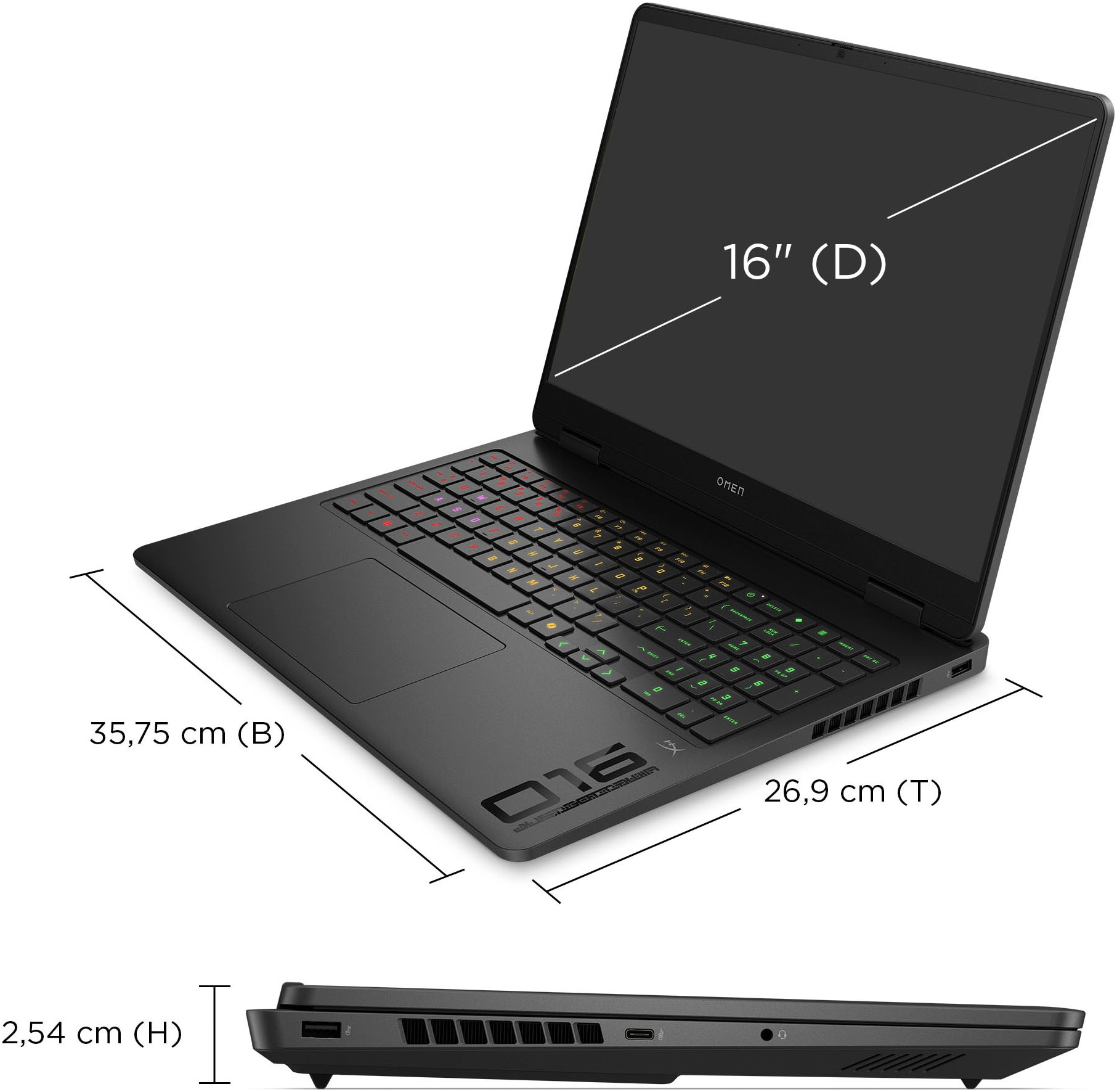HP Gaming-Notebook »16-am0270ng«, 40,64 cm, / 16 Zoll, Intel, Core i7, GeForce RTX 5060, 1000 GB SSD