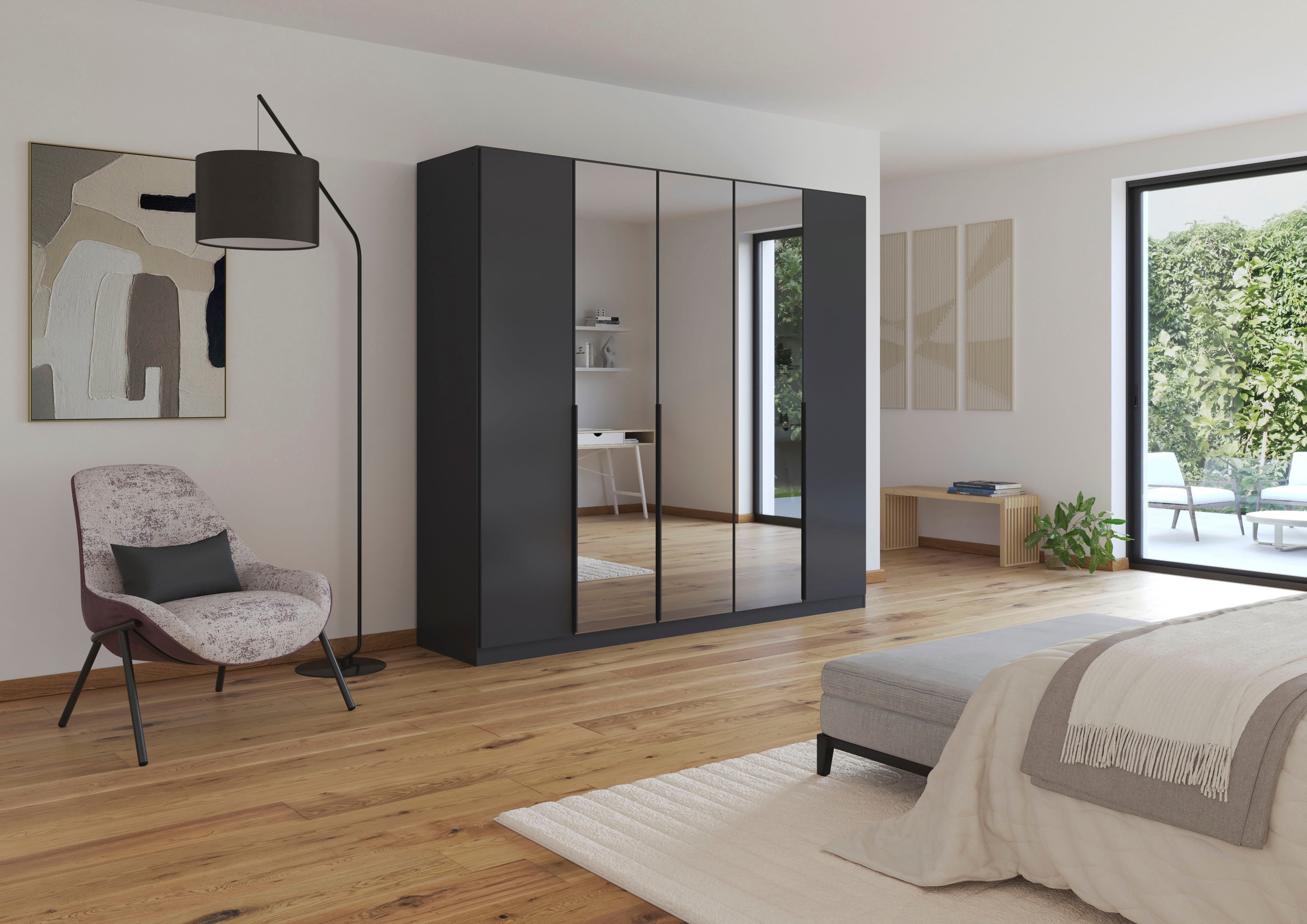 INOSIGN BY RAUCH Drehtürenschrank »Ferris Schrank Breite 2,10m BESTSELLER Schlafzimmerschrank«, Kleiderschrank mit Spiegel in den Ausführungen BASIC/CLASSIC/PREMIUM