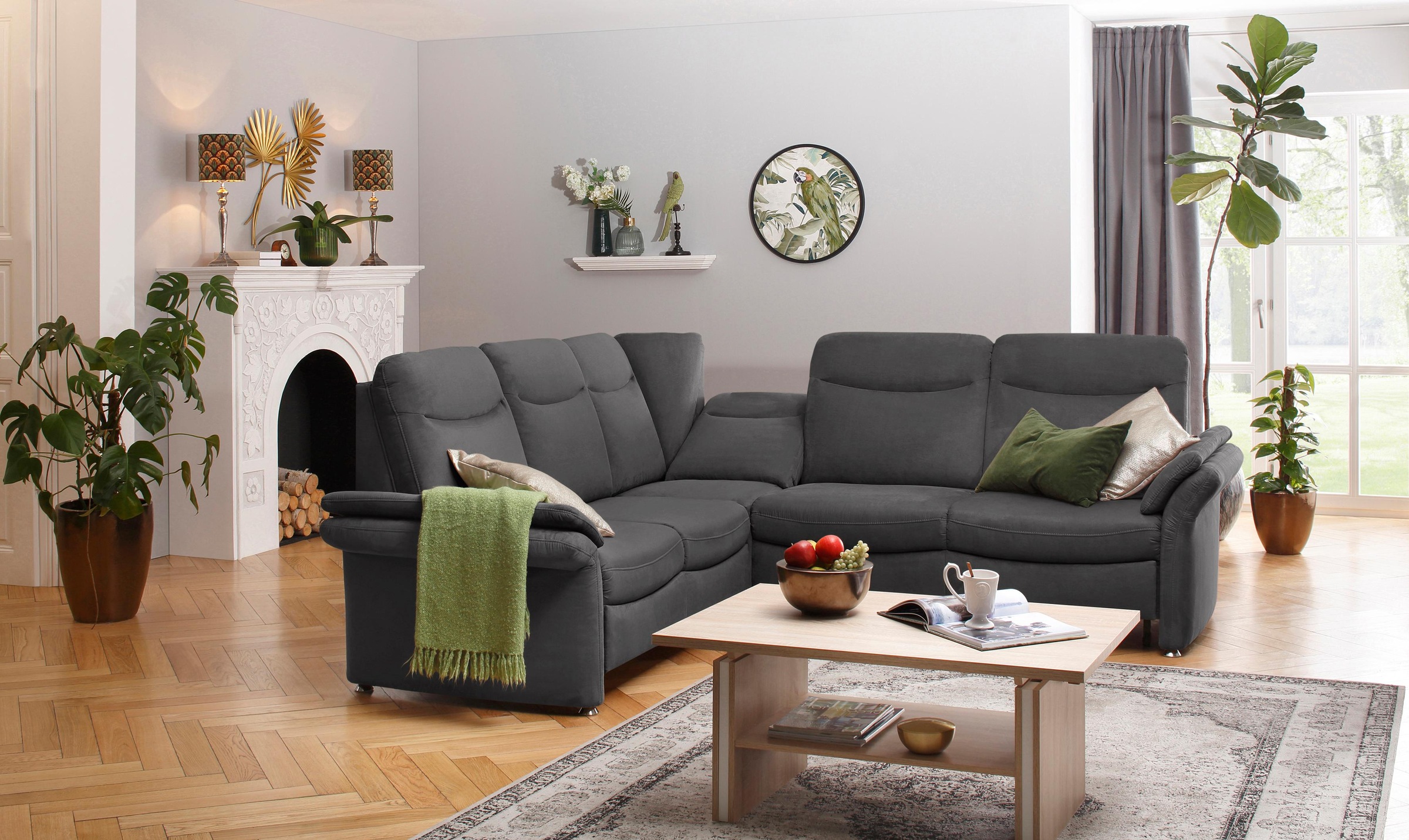 Home affaire Ecksofa »Tahoma L-Form«, mit Armlehnfunktion, wahlweise Bettfu günstig online kaufen