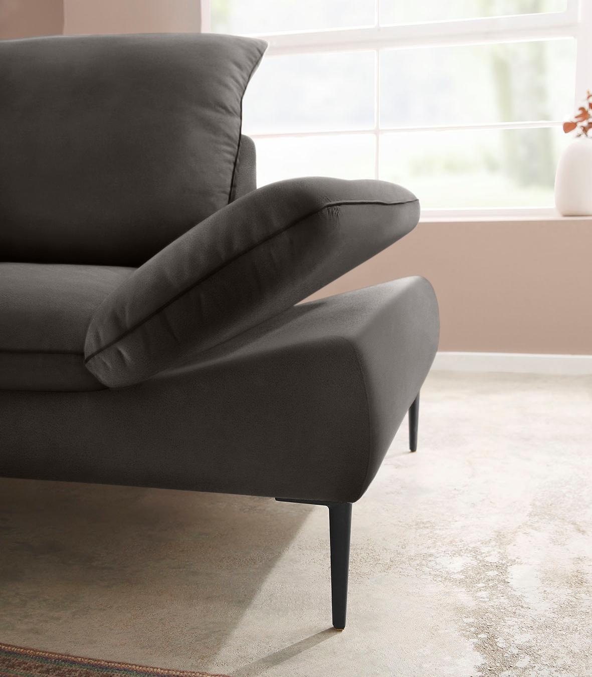 W.SCHILLIG Ecksofa »enjoy&MORE, Designsofa, elegant und bequem, L-Form«, Sitztiefenverstellung, Füße schwarz pulverbeschichtet, Breite 294 cm