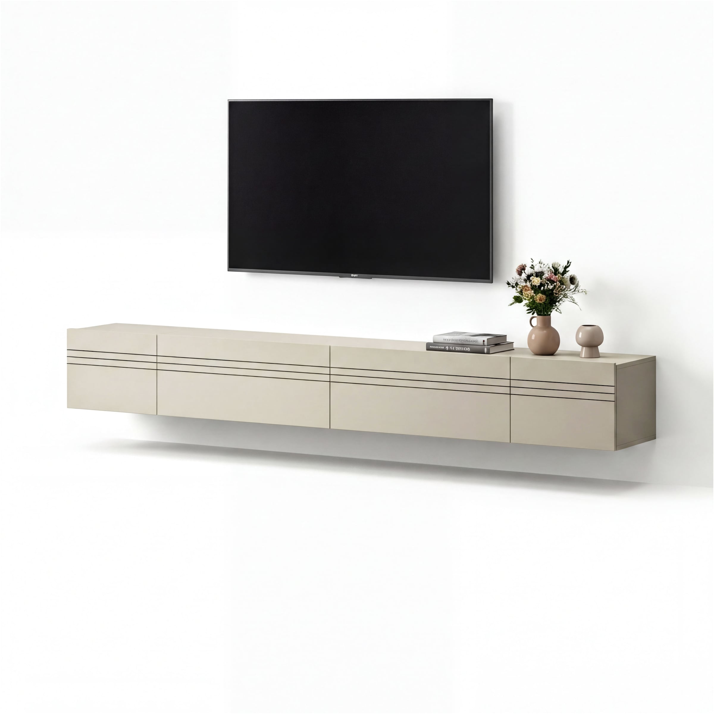 OTTO home Lowboard »SPIAGGIA, 4-teiliges Set, Breite 270cm, stehend & hängend montierbar« TV-Möbel, TV-Schrank, TV-Lowboard, Mediaboard