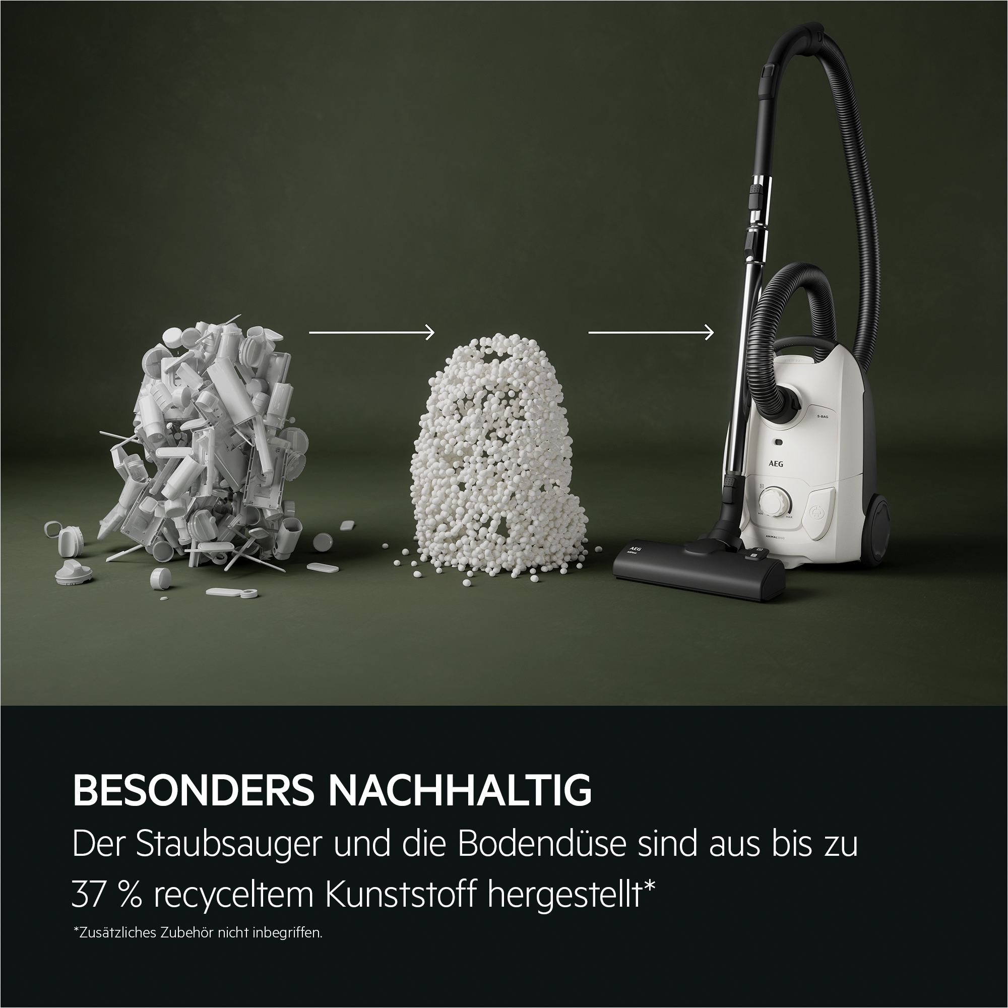 AEG Bodenstaubsauger »CLEAN 5000, hohe Saugleistung, AllFloor-Bodendüse«, 750 W, mit Beutel, AB51C1DB, aus 37 % Recyclingkunststoff, kompakte Größe
