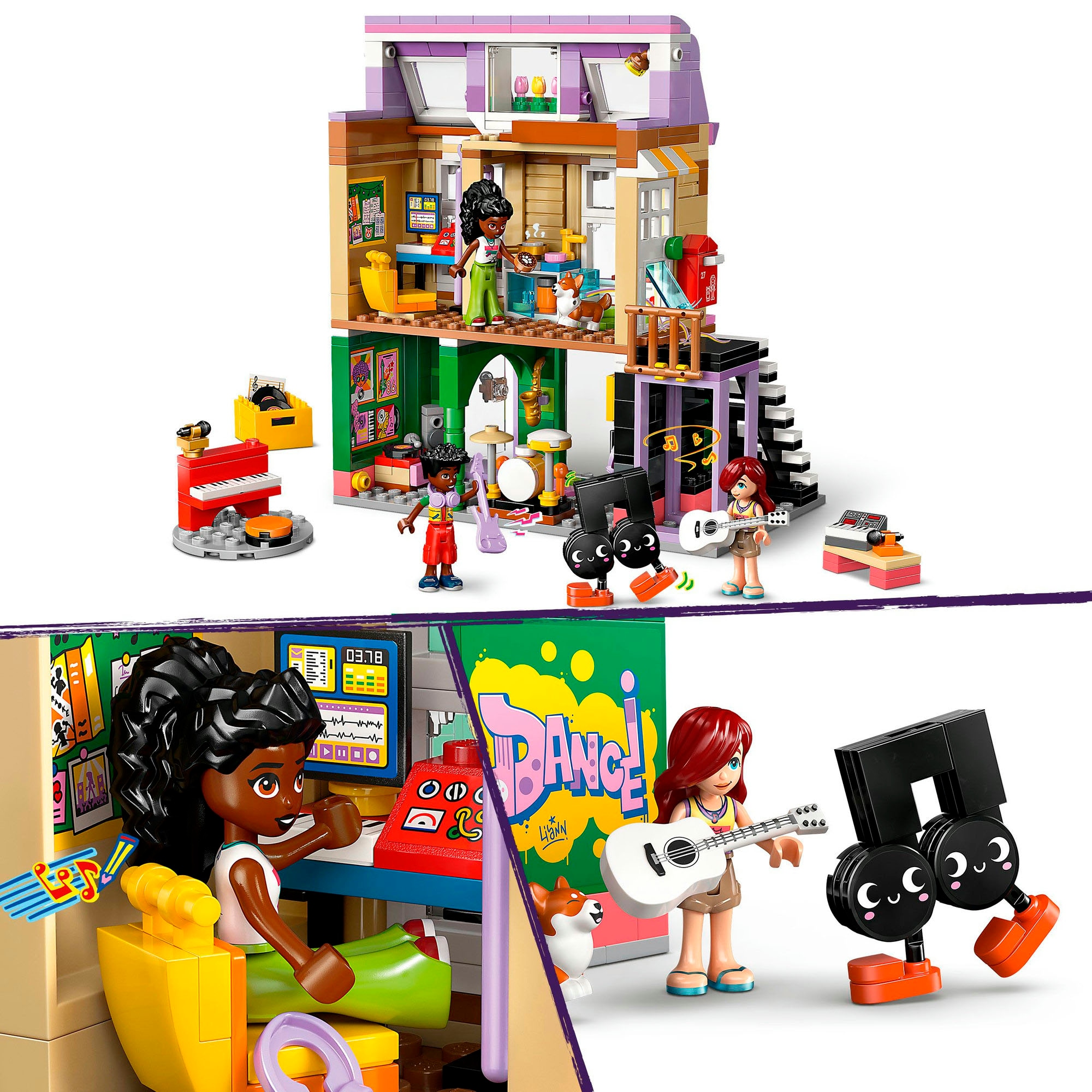 LEGO® Konstruktionsspielsteine »Musikladen & Wohnung (42653), LEGO Friends«, (483 St.), Made in Europe
