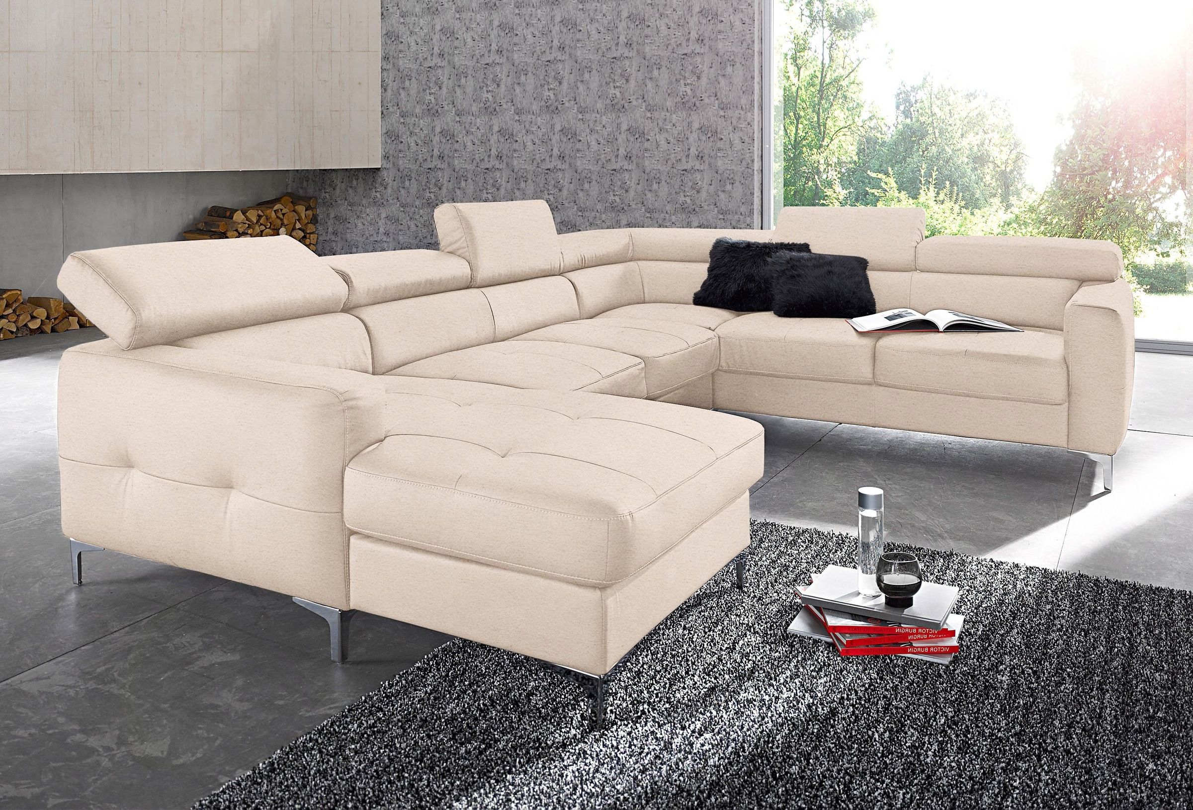 COTTA Polstergarnitur »Sammy U-Form«, (Set, Tiefe der Recamiere 169 cm), Se günstig online kaufen