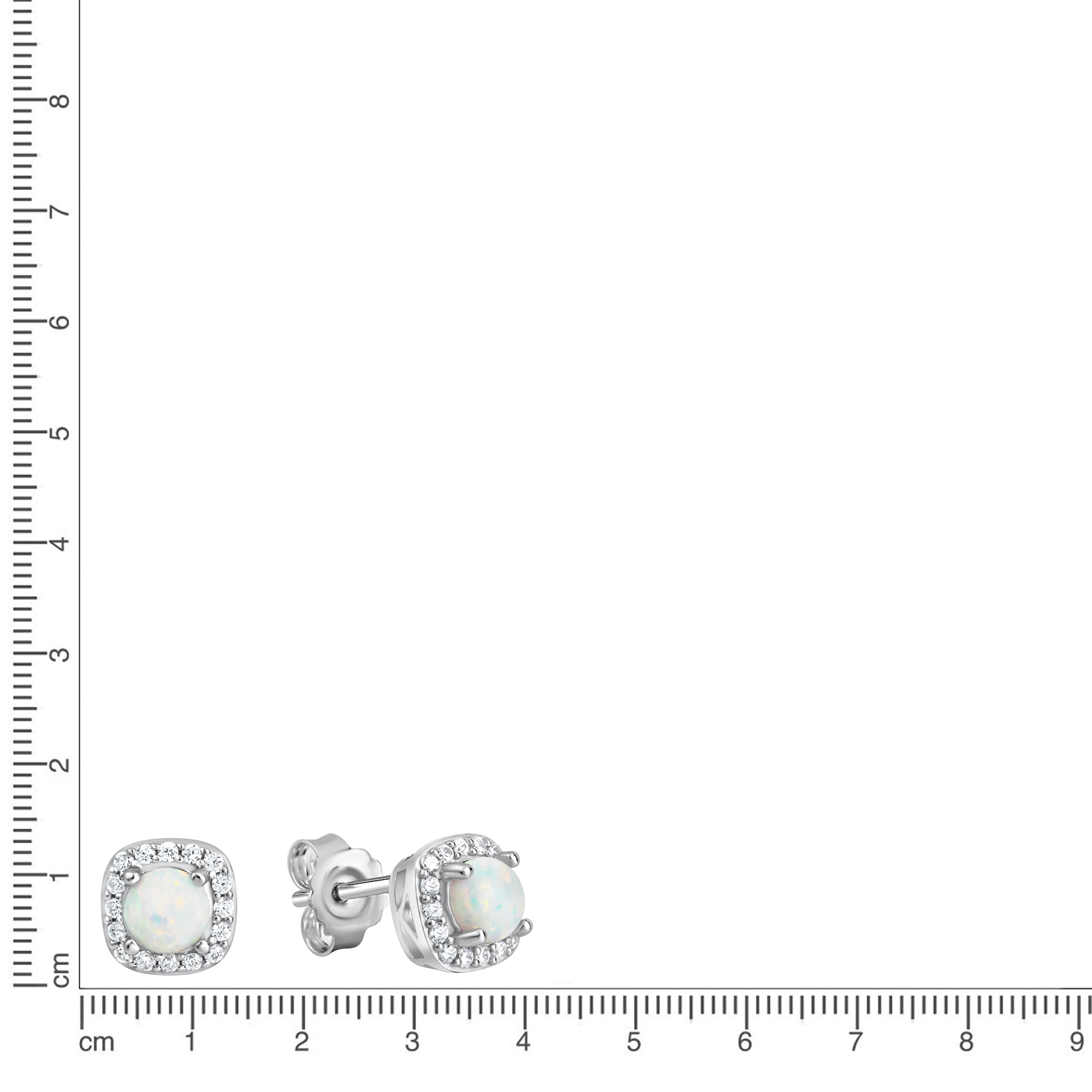 Vivance Paar Ohrstecker »925/- Sterling Silber rhodiniert synth. Opal und Zirkonia«