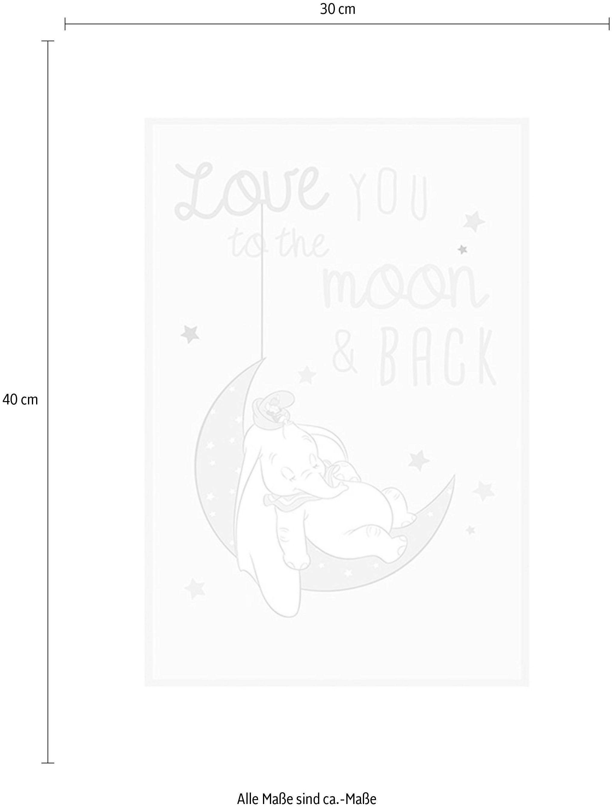 Komar Bild »Dumbo Moon« Disney 1 Stk. tlg. Wandbild zur Dekoration im Kinderzimmer - ohne Rahmen