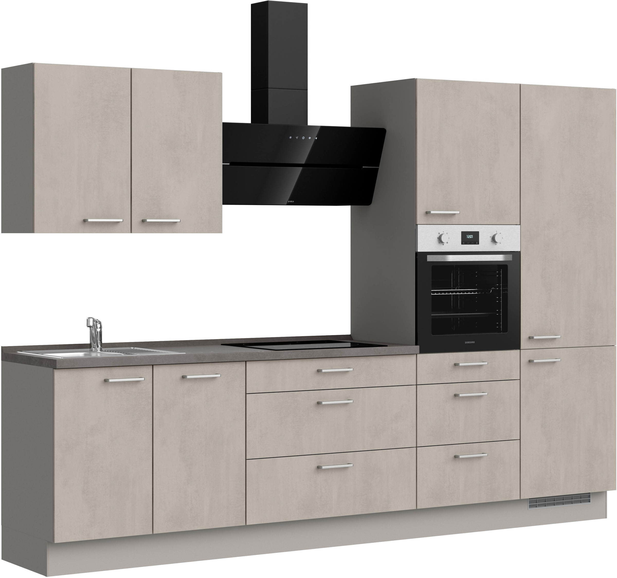 nobilia® Küchenzeile »"Riva II"«, vormontiert, Ausrichtung wählbar, Breite 300 cm, wahlw. mit E-Geräten